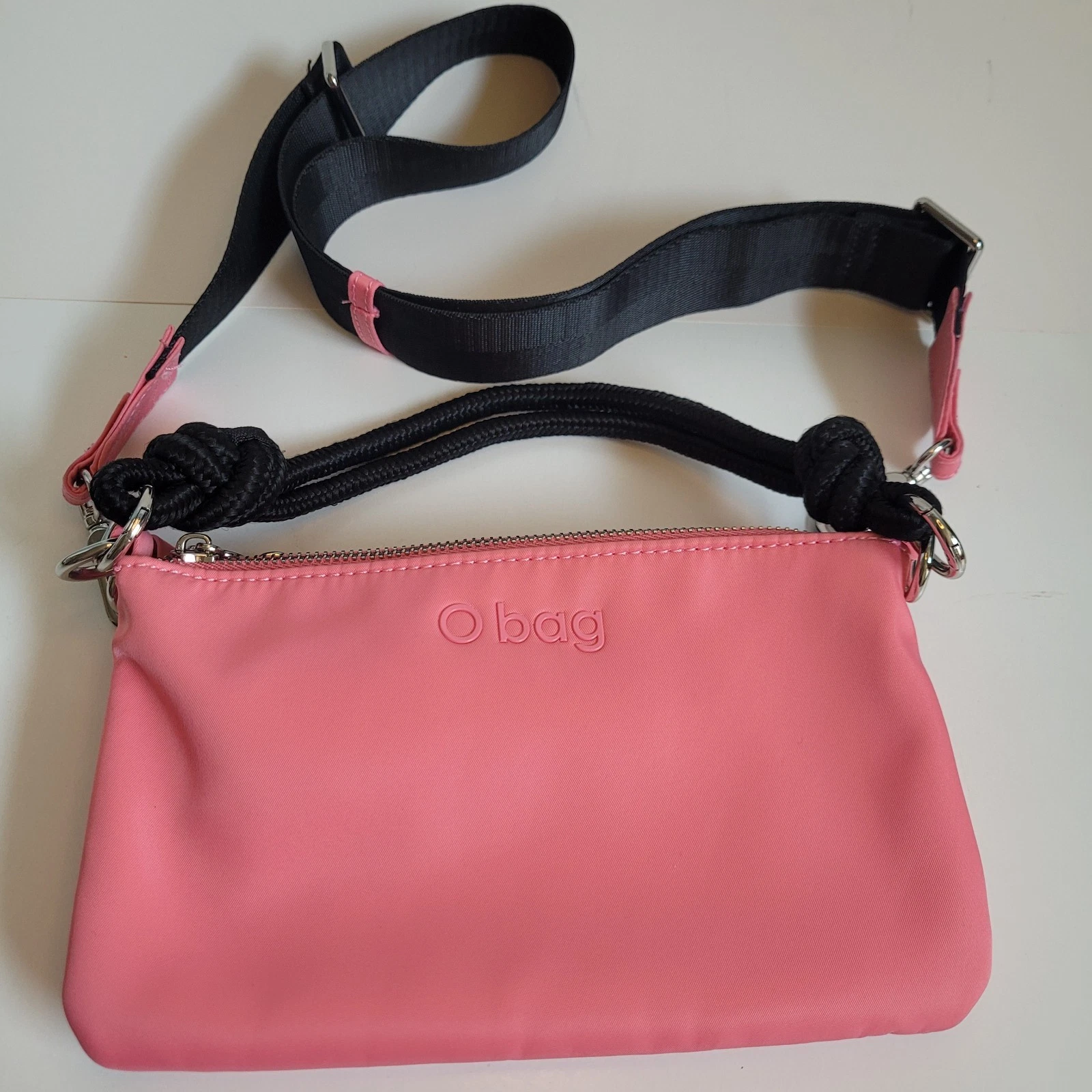 O bag Pink Crossbody Purse Nylon Orlando Rope Strap Great! See Description! - O Bag