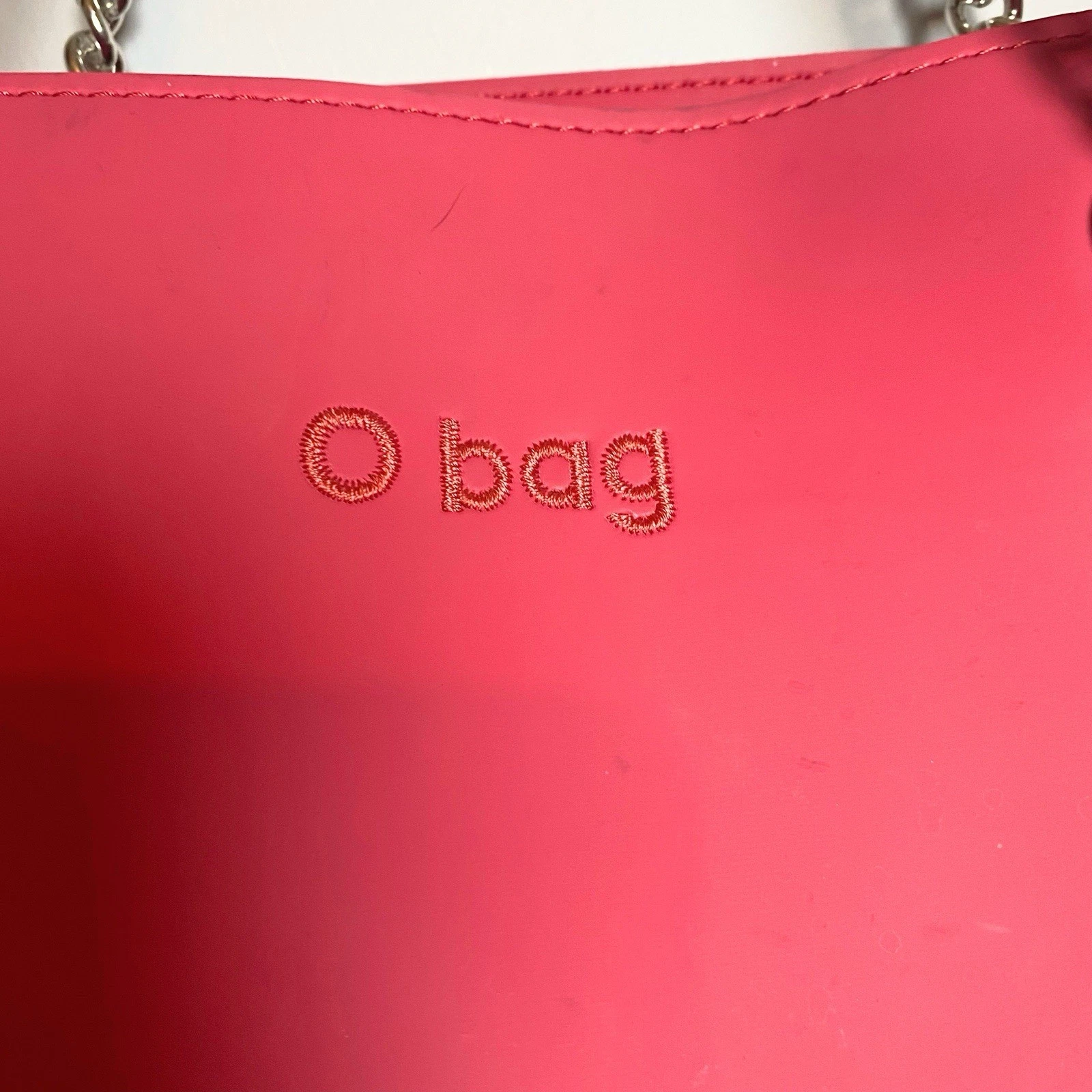 O Bag Unique Soft Melville Amarato Tote Bag Large Pink Chain Handles - O Bag