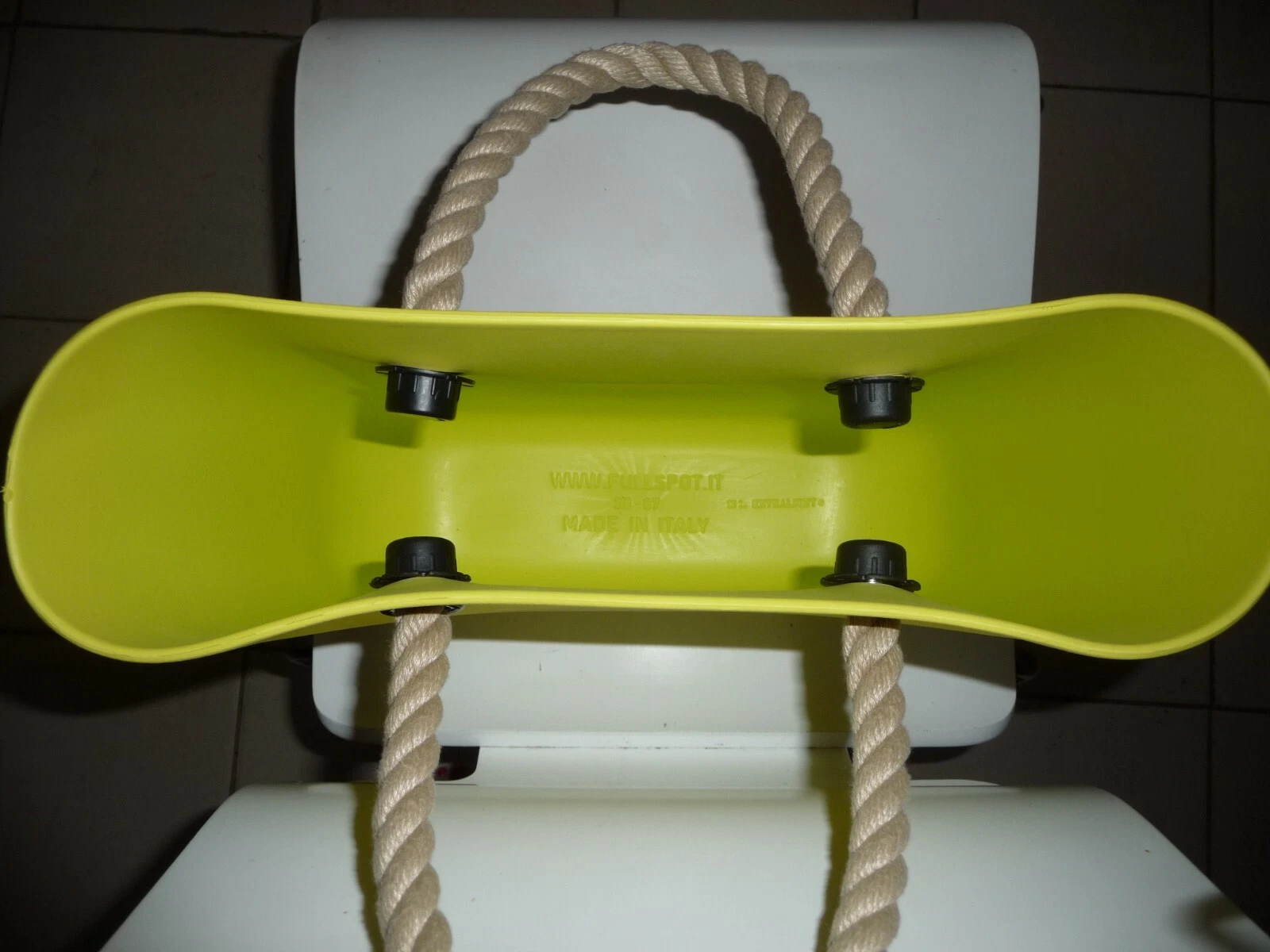 O Bag Happy Lime Green With Natural Rope Handle. Made in Italy - O Bag