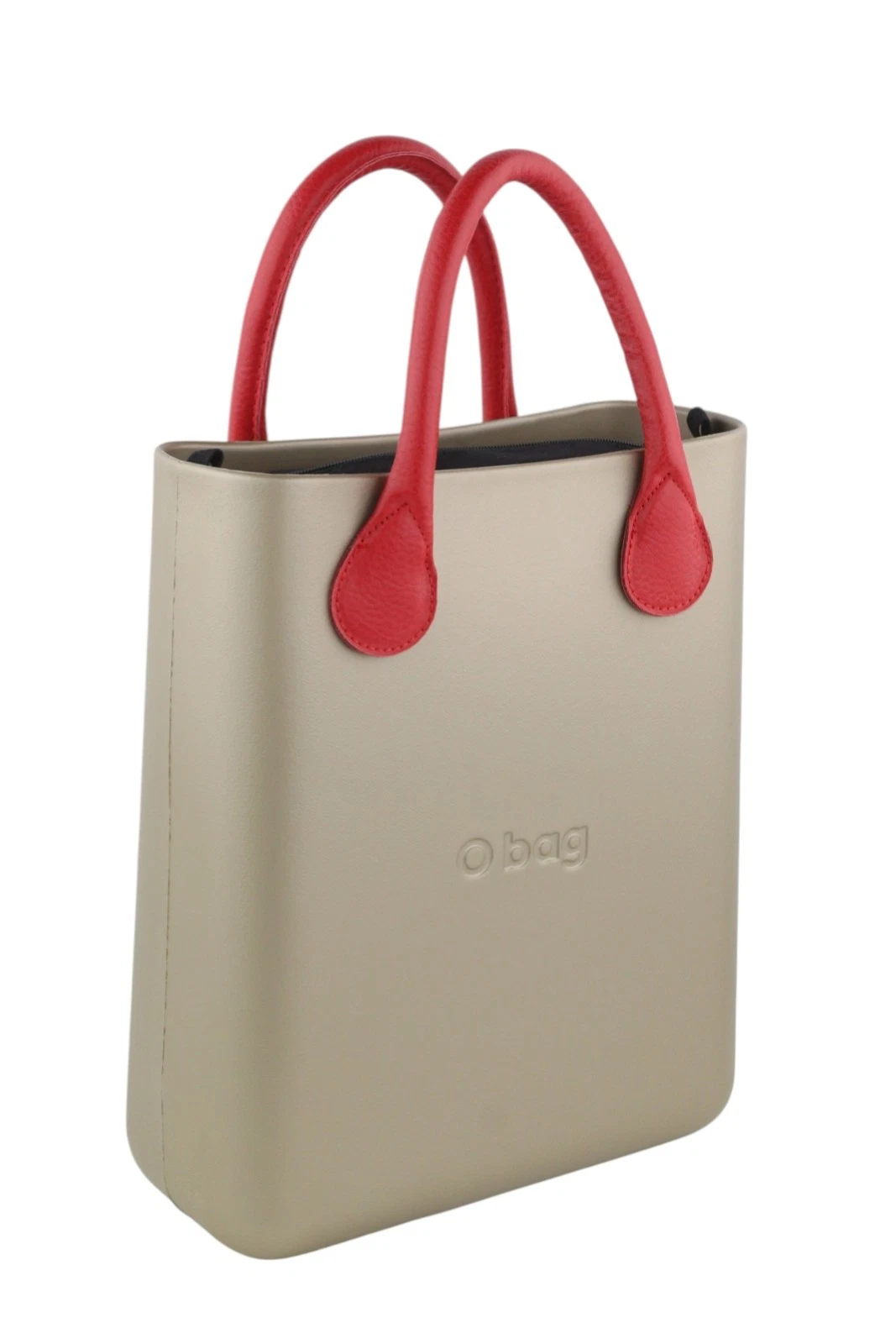 O BAG Chic Women bag OS Brown Gold Inner bag Logo Square Tote Handles - O Bag