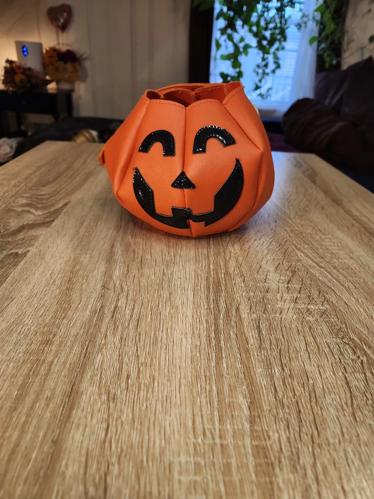 Faux Leather Halloween Jak O Lantern Hand Bag - O Bag