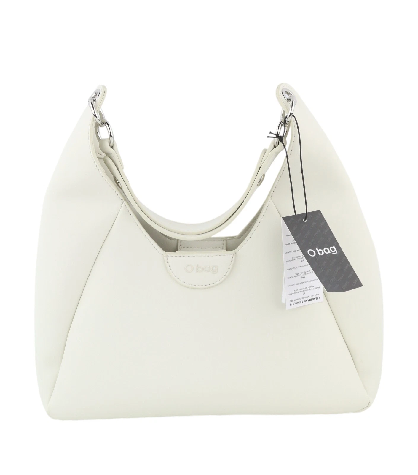 O Bag Ginevra Women Bag OS White Magnetic Close Lined Hobo Crossbody Logo - O Bag