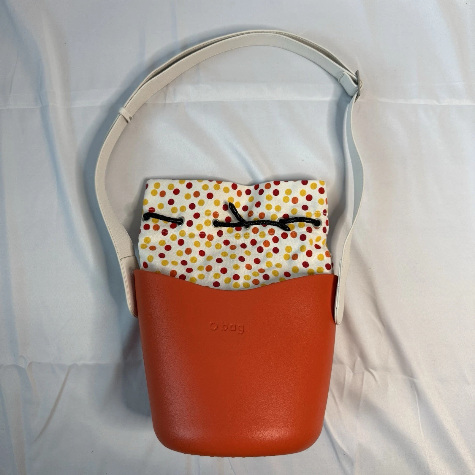 NEW 2009 OBAG ITALY RARE O Basket Tote Crossbody Bag Orange Yellow Polka Dot - O Bag