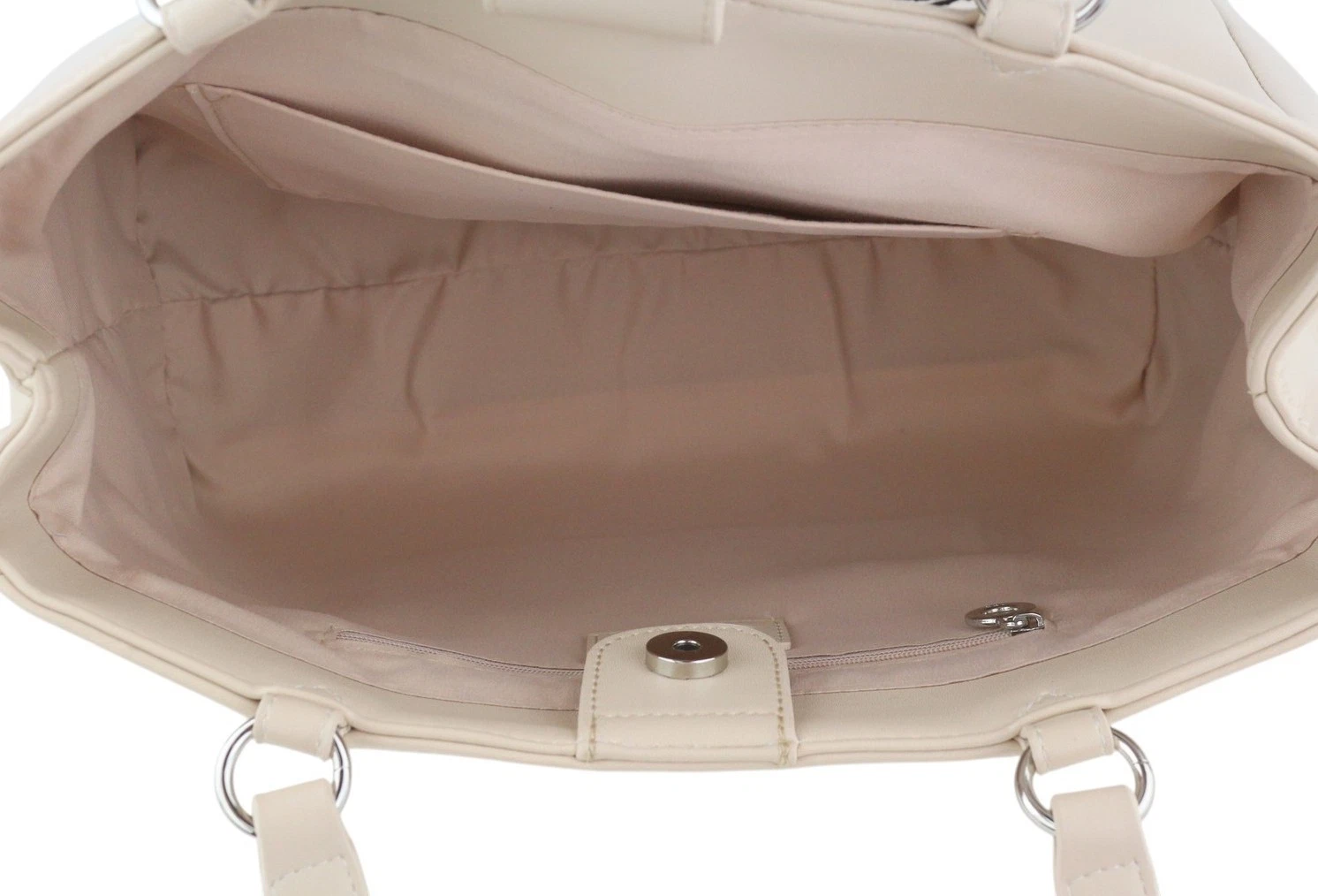 O Bag Vienna Women Bag OS Beige Double Handles Clasp Lined Square - O Bag