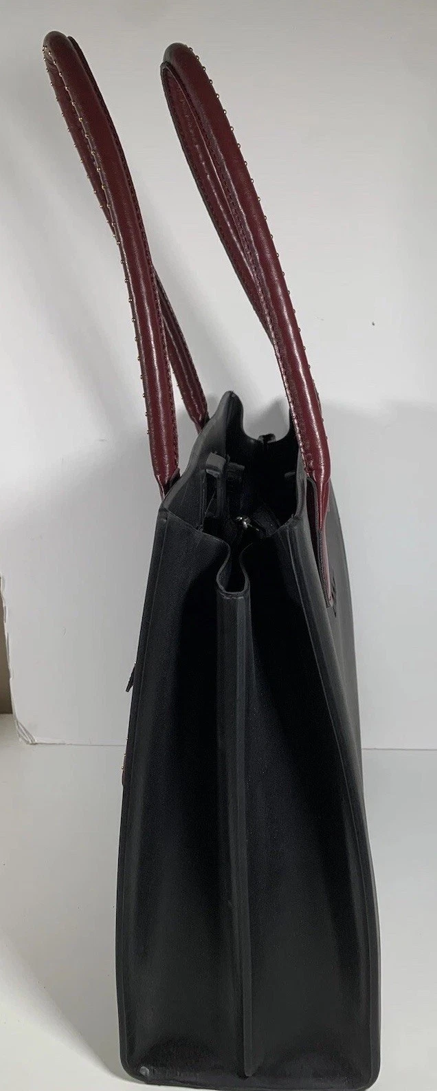 oBag Classic Black/Plum Purple Handles Large Bag Tote Italy AS-IS O Bag - O Bag