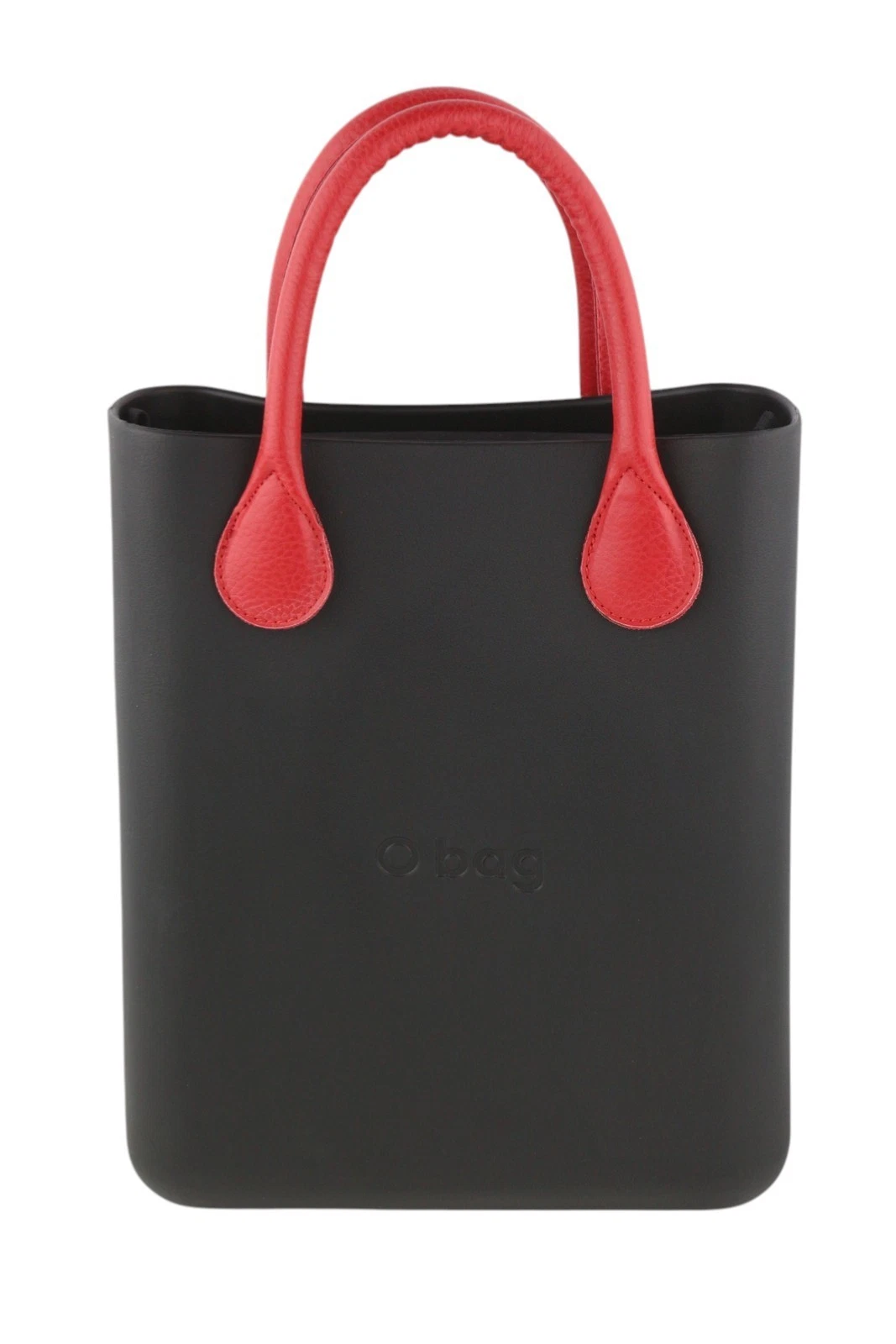 O Bag Chic Women's Bag OS Black Red Double Handle Inner Square Tote - O Bag
