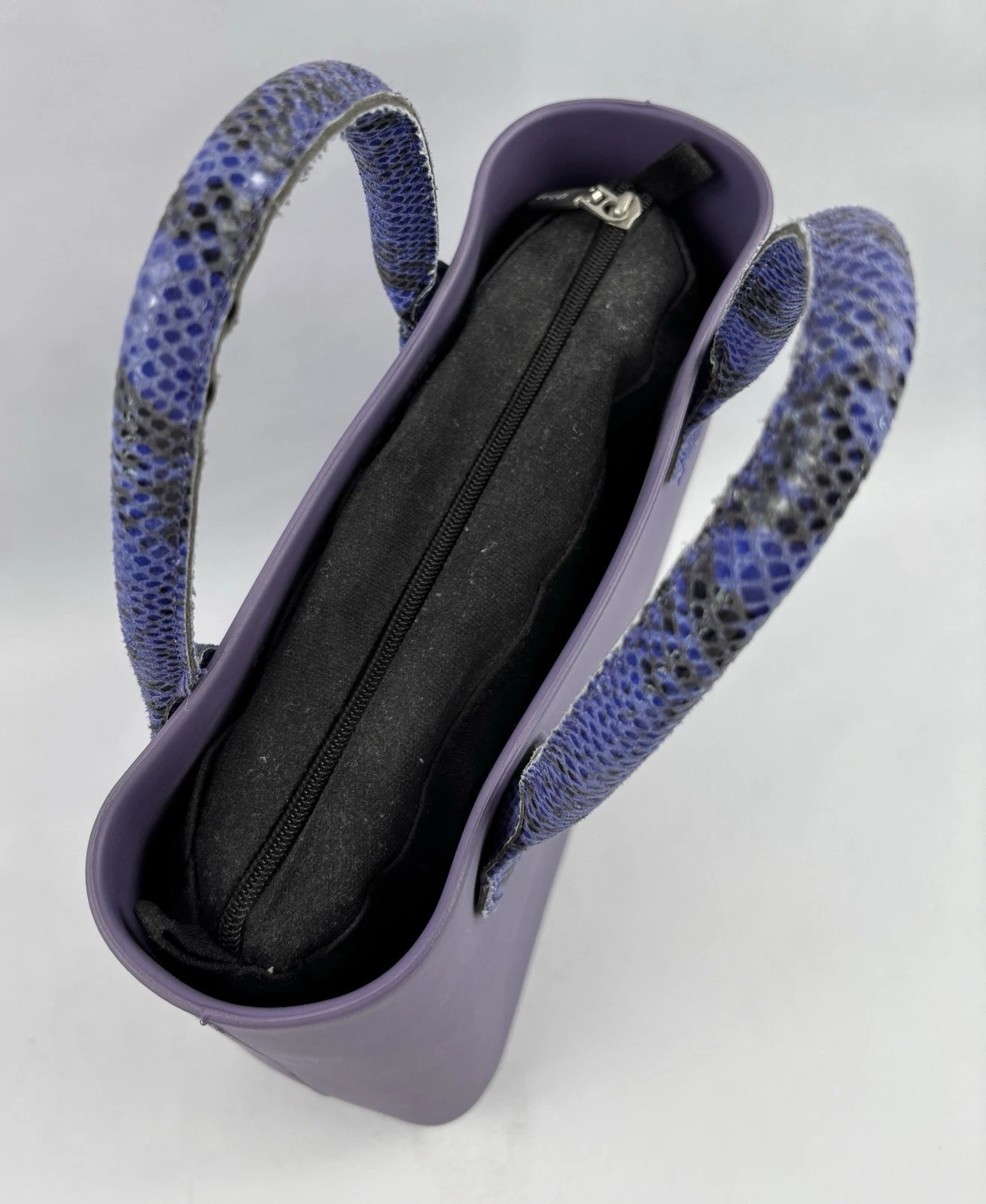 O Bag Italian Waterproof Purple Handbag Purse w/Removable Liner - O Bag