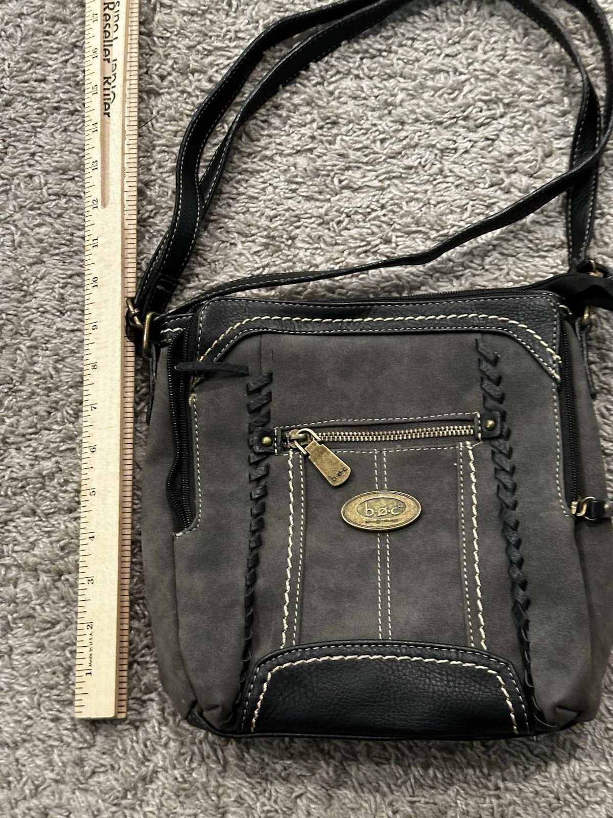 B.O.C. Born Concepts Crossbody Saddle Stich - gray/black - Leather Shoulder Bag - O Bag