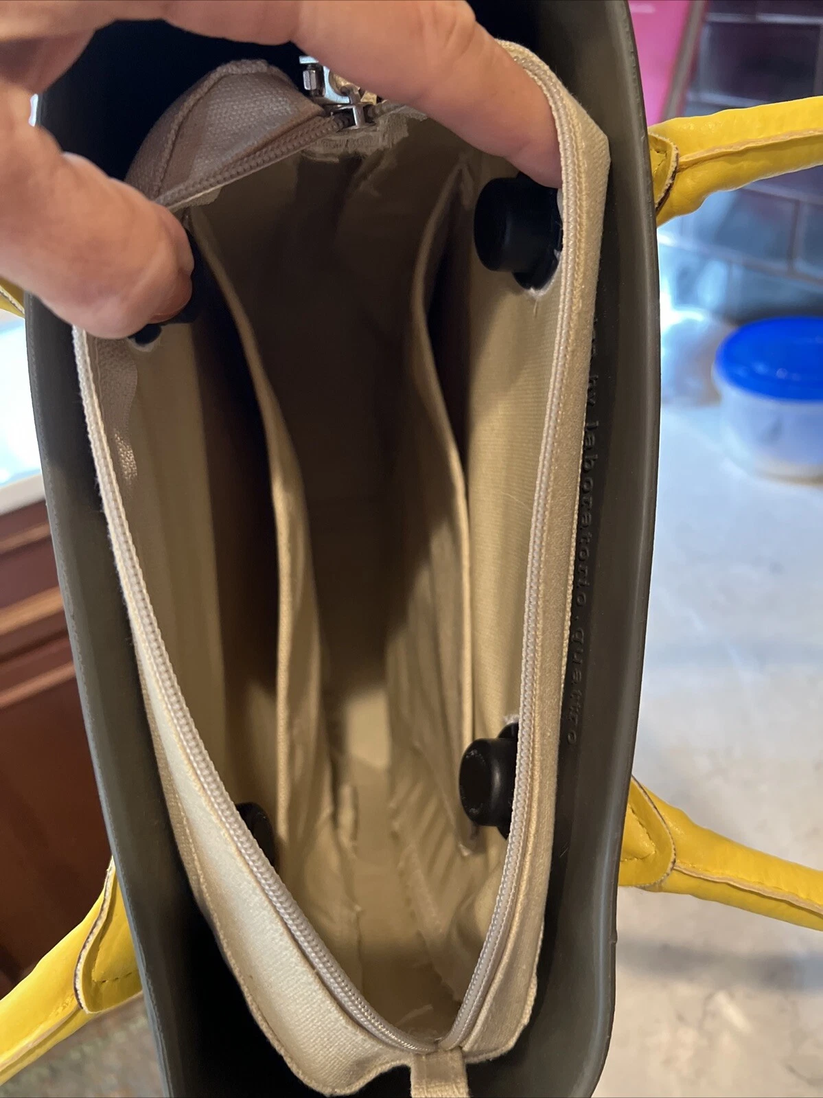 O bag Tote Rubber Gray Thermoplastic Compound Waterproof 14x 12 x 5 Italy - O Bag