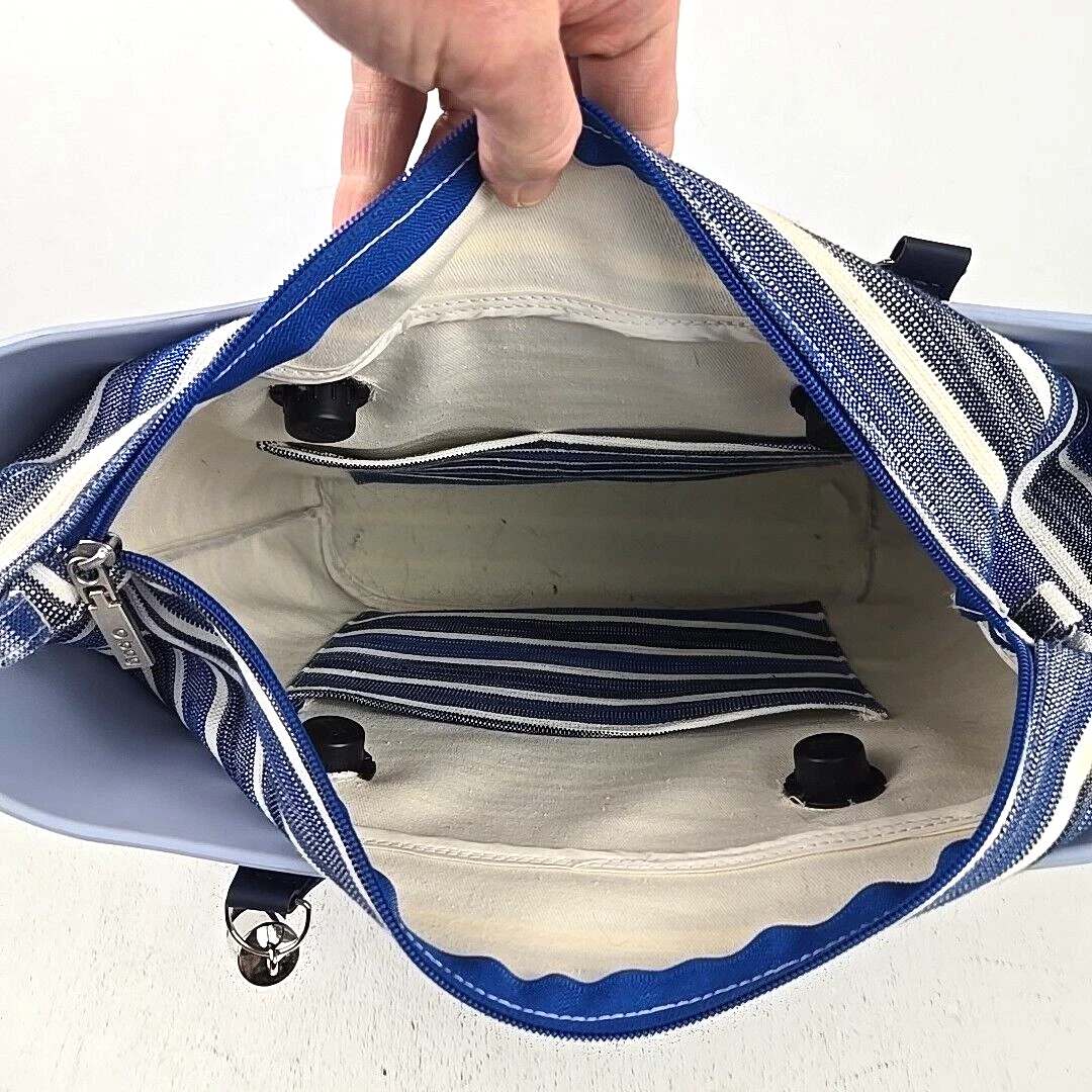 O Bag Italy Blue Foam Women's Double Handles Large Tote Shoulder Handbag - O Bag