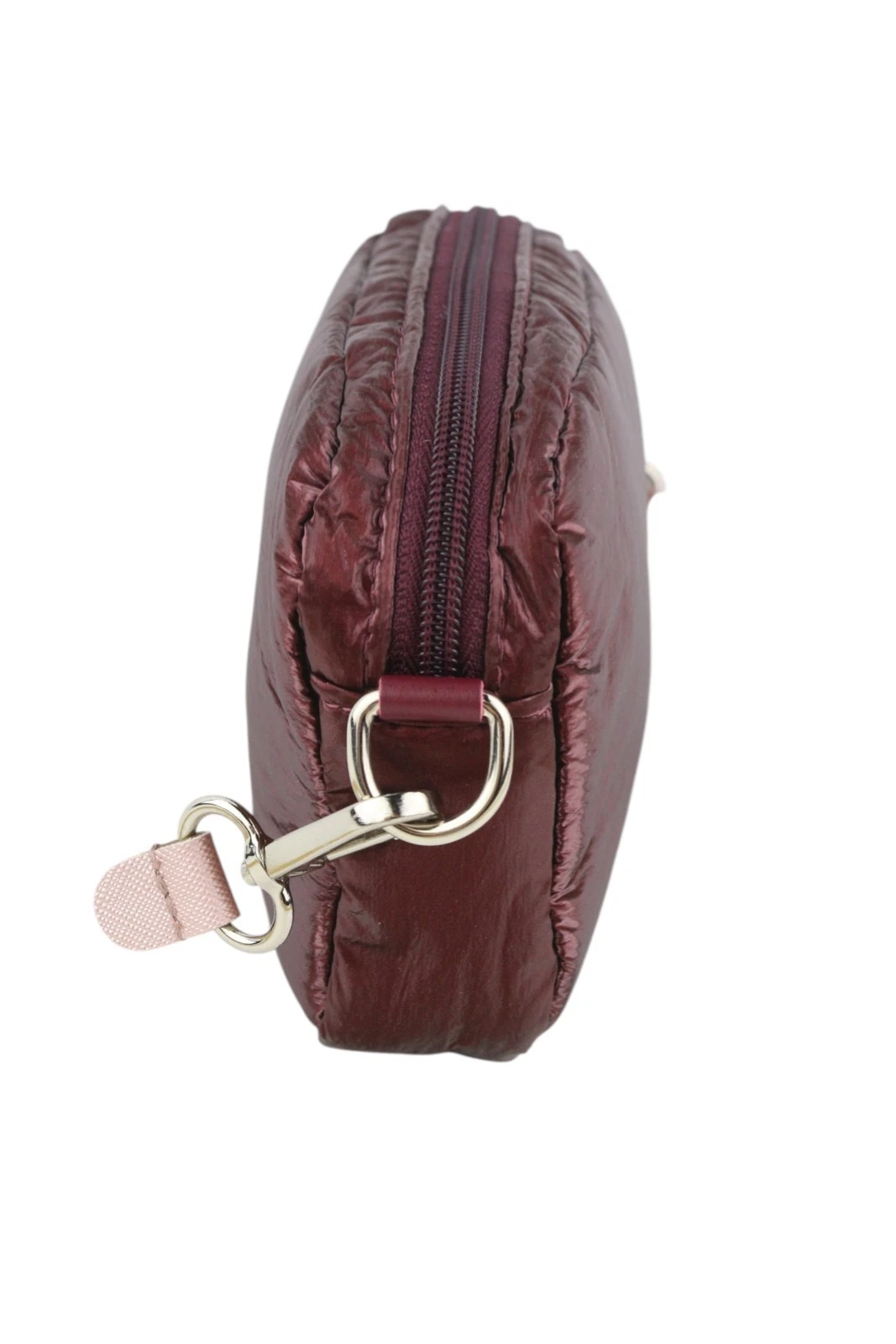 O Bag Extra Pocket Women Bag OS Burgundy Zip Closure Adjustable Crossbody Strap - O Bag
