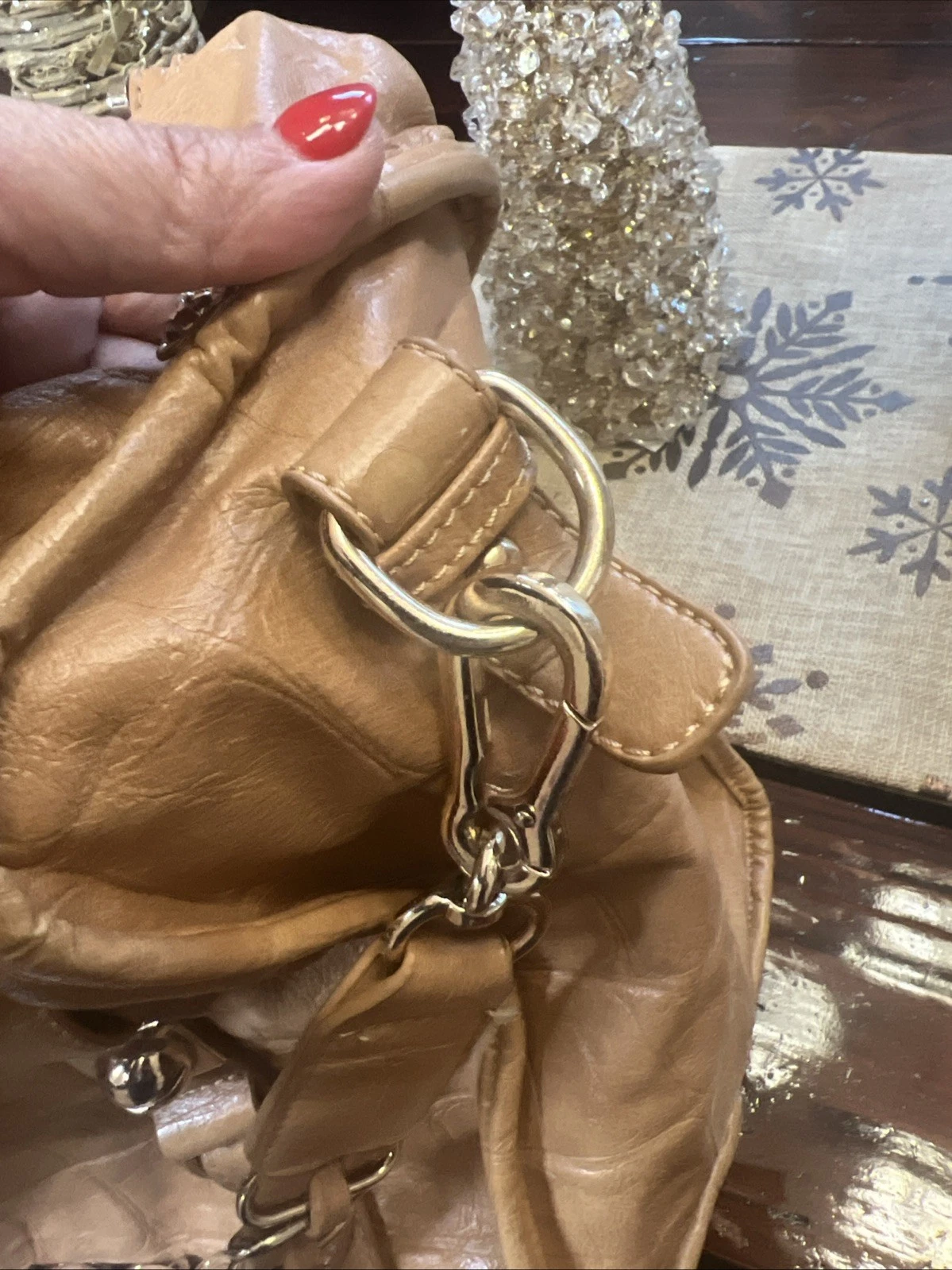 “O BAG “ ITALIAN MADE BAG Croc Embossed Buckle Style Handbag Shoulder Bag - O Bag