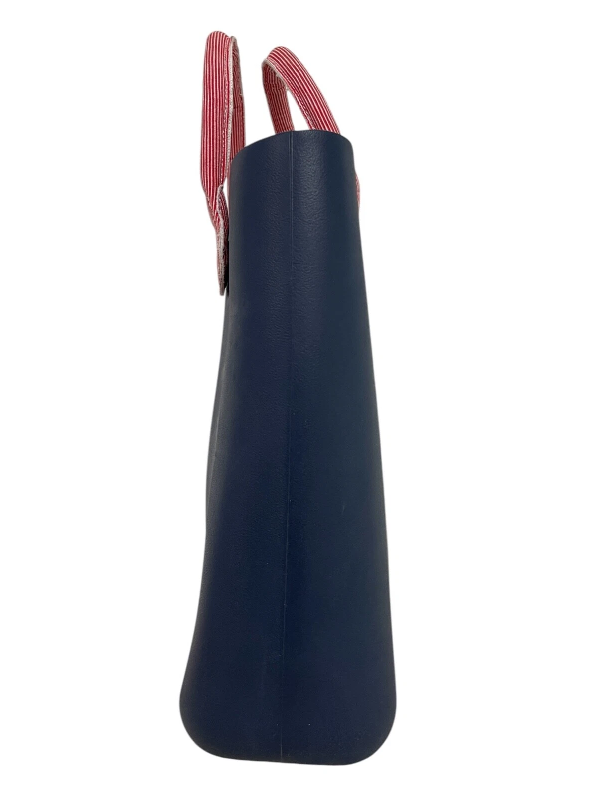 O bag Made in Italy Bucket Basket Tote Satchel Bag Navy Blue w/ Zippered Liner - O Bag