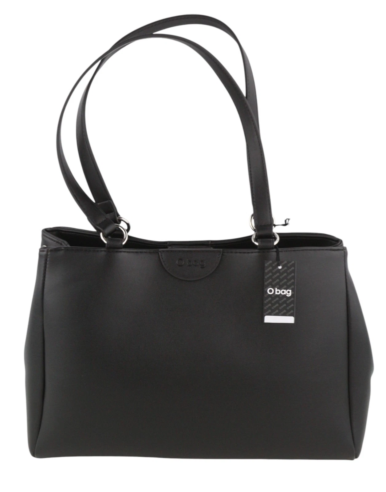 O Bag Vienna Women Bag OS Black Double Handles Clasp Lined Square - O Bag