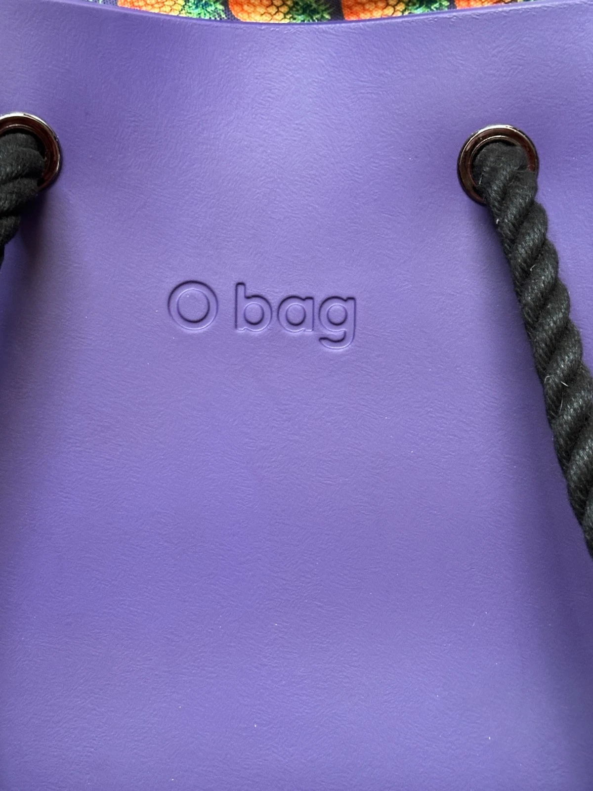 O BAG Italian PURPLE Handbag Purse Waterproof Tote Rope Handles Made in Italy - O Bag
