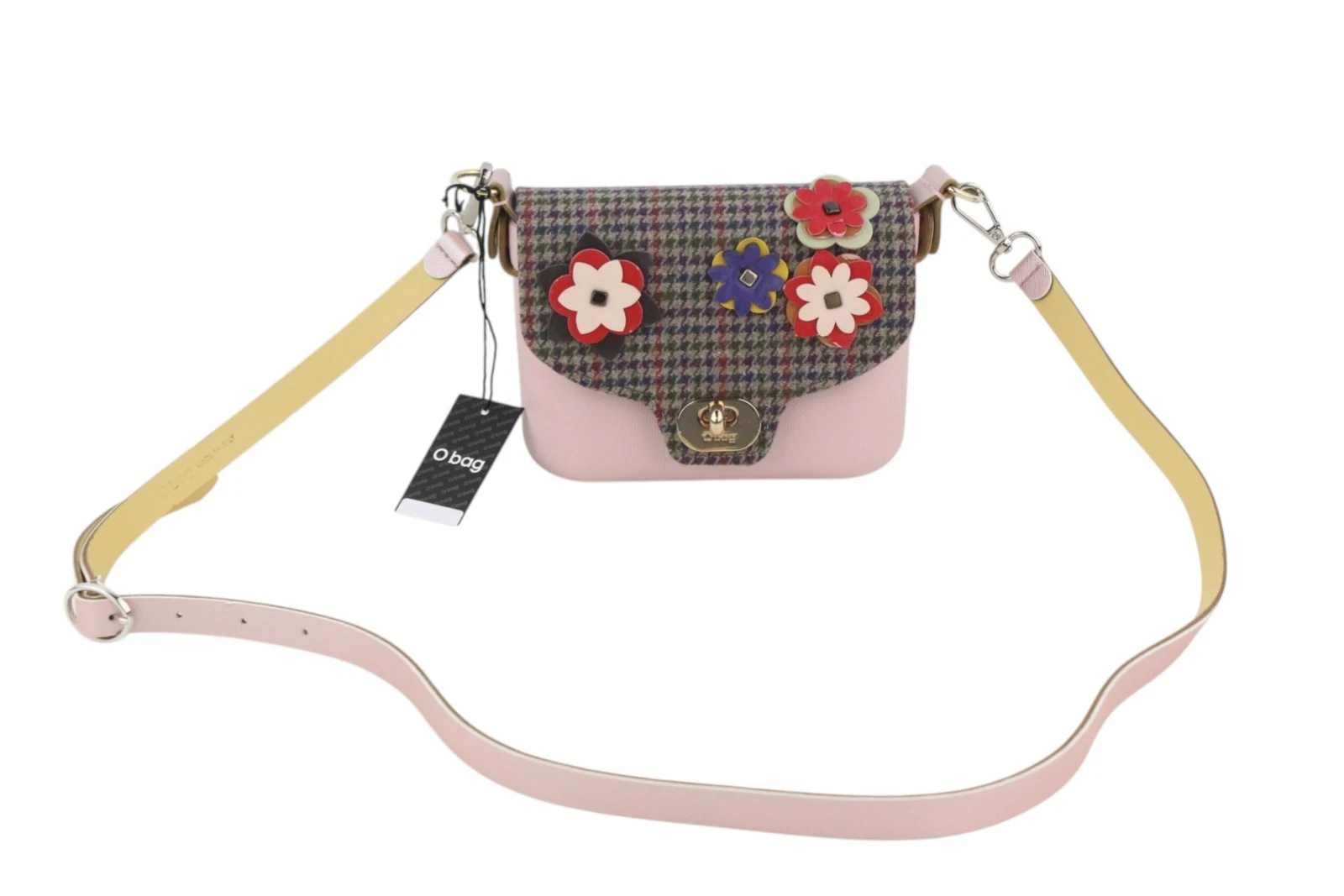 O Bag Micro Pocket Mix Women Bag OS Pink Floral Strap Small Crossbody Pouch - O Bag