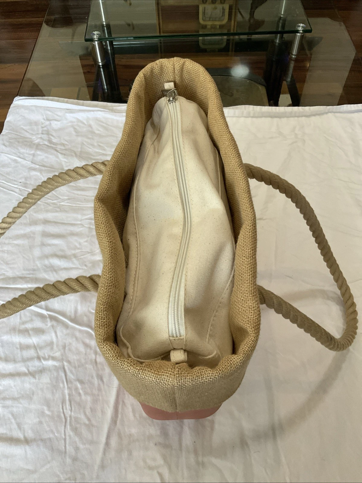 Medium Obag Flower With Trim, Rope - O Bag