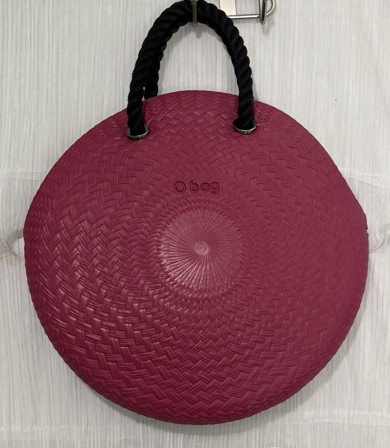 O bag Circular Magenta Tote Bag Vacation Beach Resort Chic Handbag Made In Italy - O Bag