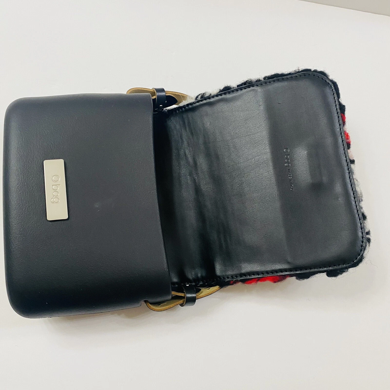 O BAG Small Purse Bag with Handle Italian Made Black Red Gray NEW - O Bag