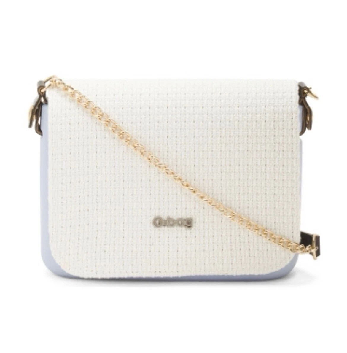 O Bag Obag Italy Eva Pocket Shoulder Bag Blue Tweed Purse Chain Strap NEW O-Bag - O Bag