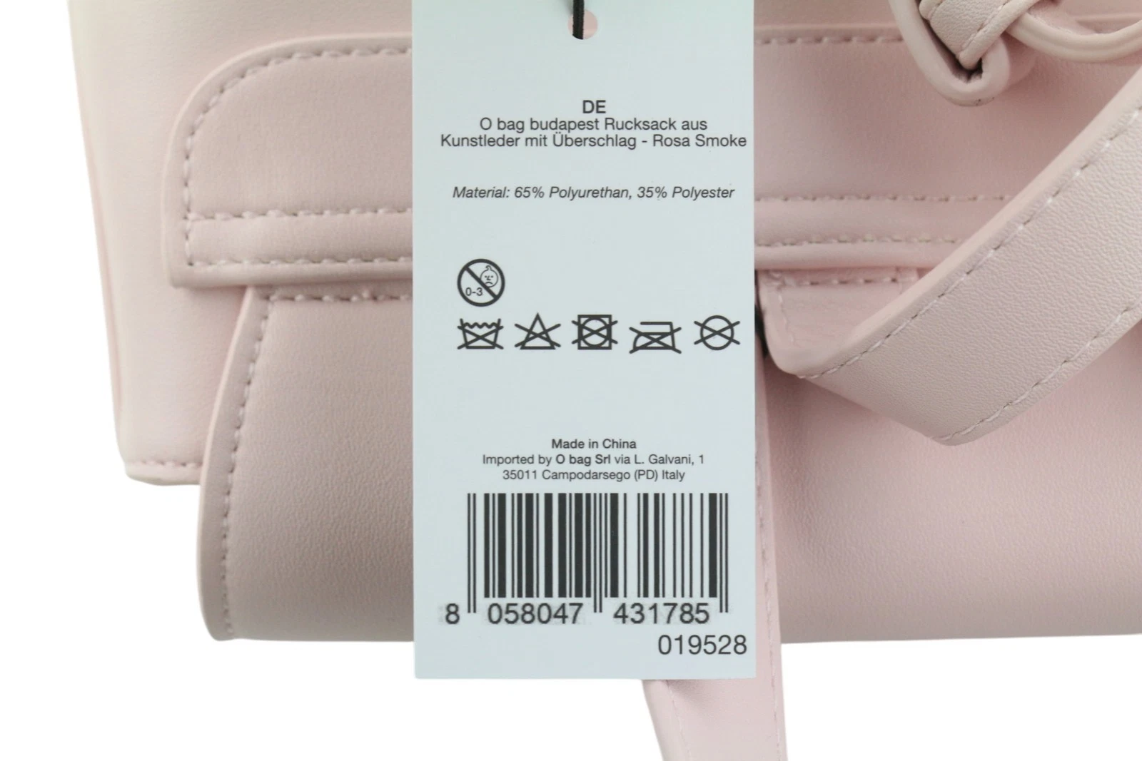 O Bag Zaino Women Bag OS Light Pink Double Handle Backpack Magnetic Closure - O Bag