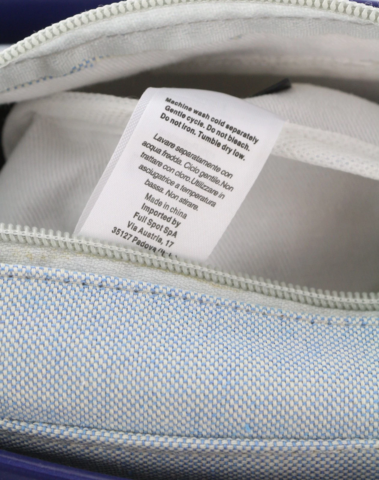 O Bag Chic Women Bag OS Blue Twin Handles Inner Pouch Mini Square Tote Logo - O Bag