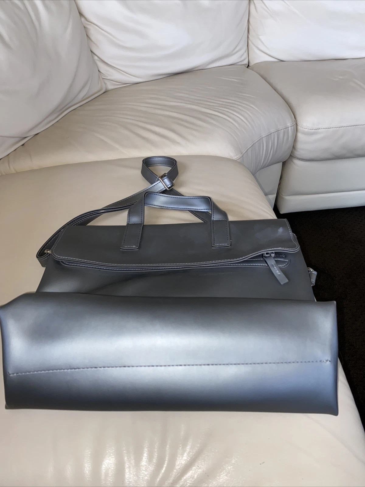 O Bag Shiny Grey Shoulder Bag. Minor Scuff Marks On Exterior - O Bag