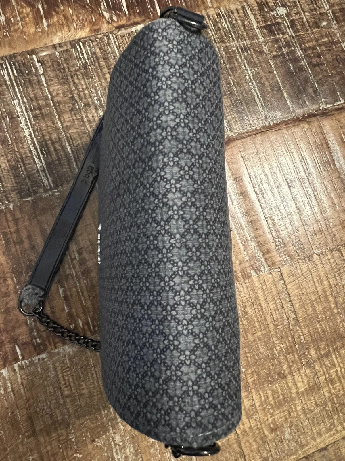 O Bag Italy flap purse with chain strap gray/ blue - O Bag