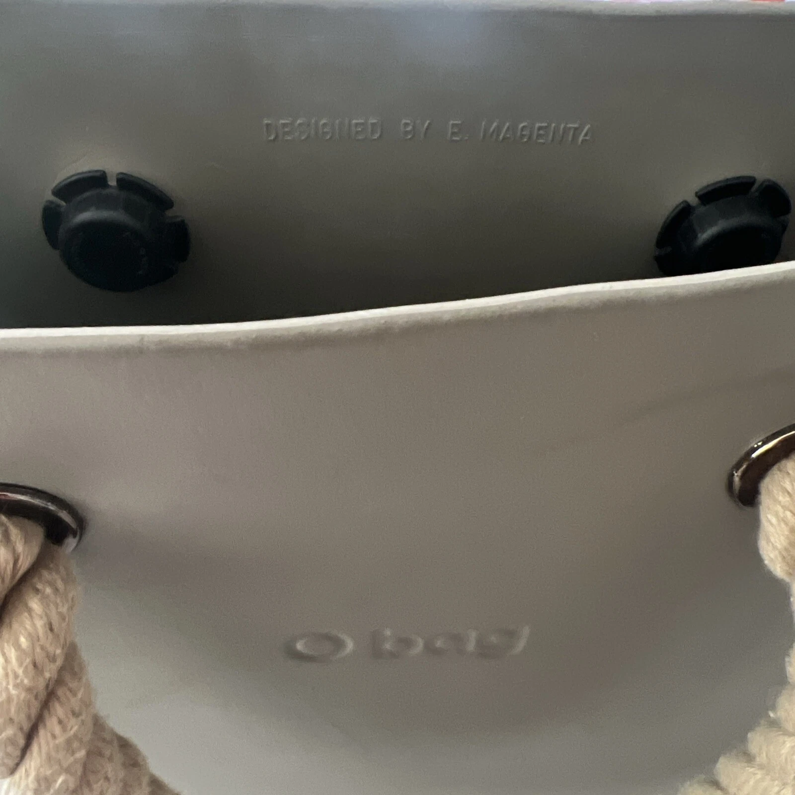 OBag Rubber Classic Tote w/Rope And Leather Straps 2 Straps Included - O Bag