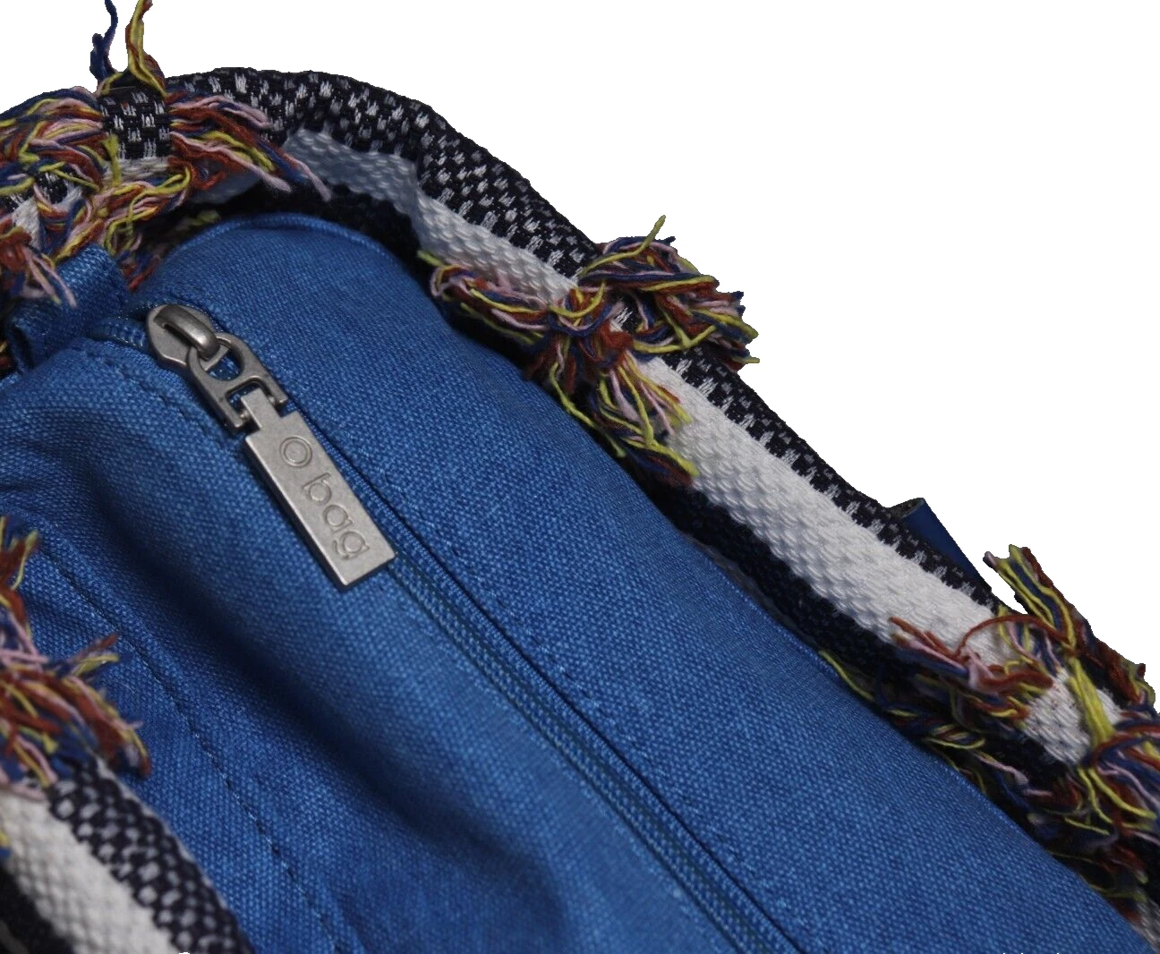 O Bag Unisex Blue Purse Striped Trim Inner Canvas Rope Handles Waterproof Tote - O Bag
