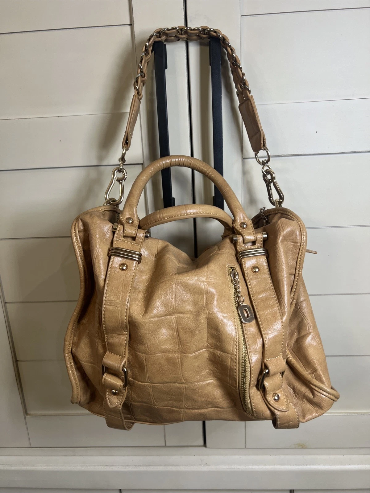 “O BAG “ ITALIAN MADE BAG Croc Embossed Buckle Style Handbag Shoulder Bag - O Bag