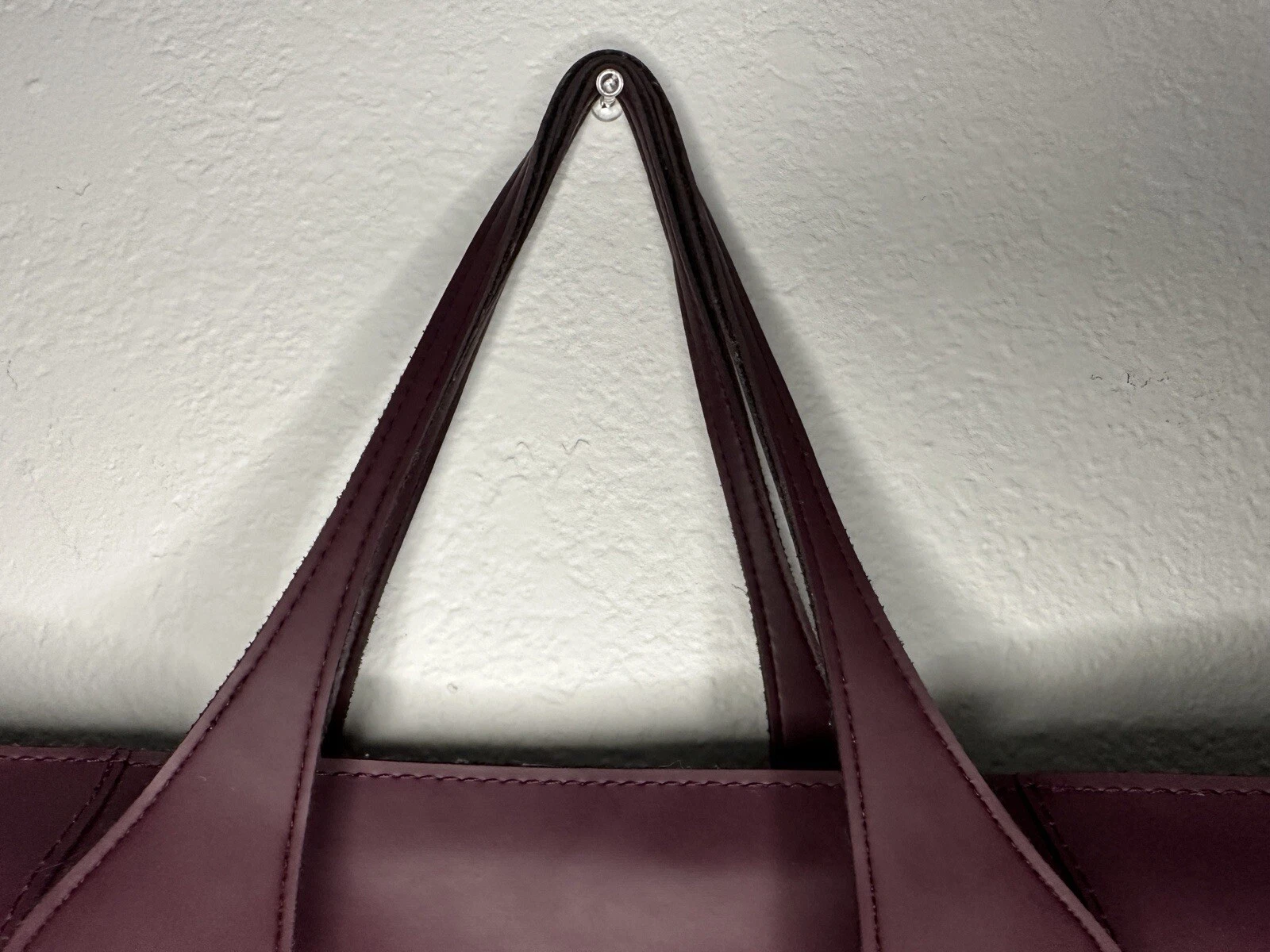 Obag eggplant zip top tote style purse - O Bag