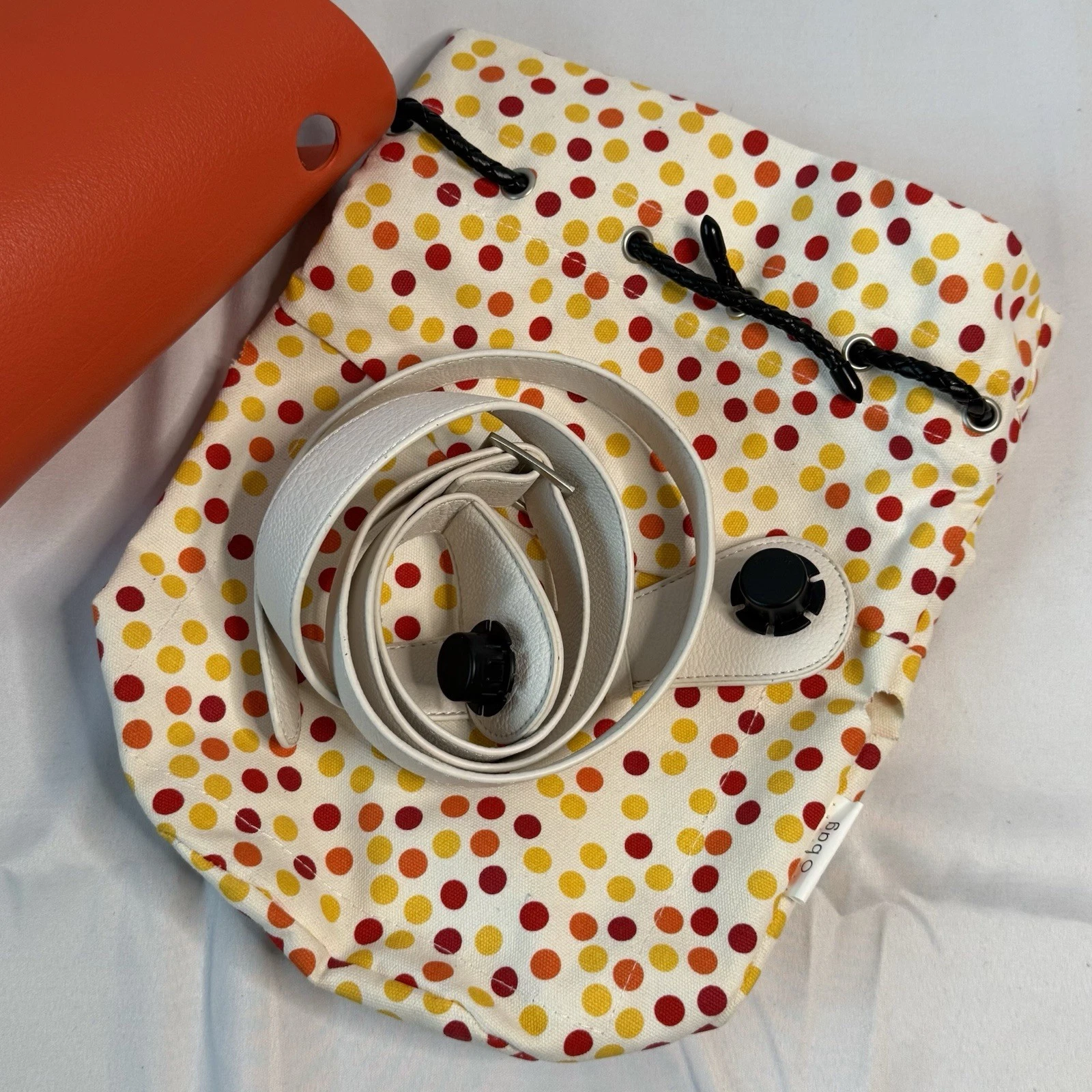 NEW 2009 OBAG ITALY RARE O Basket Tote Crossbody Bag Orange Yellow Polka Dot - O Bag