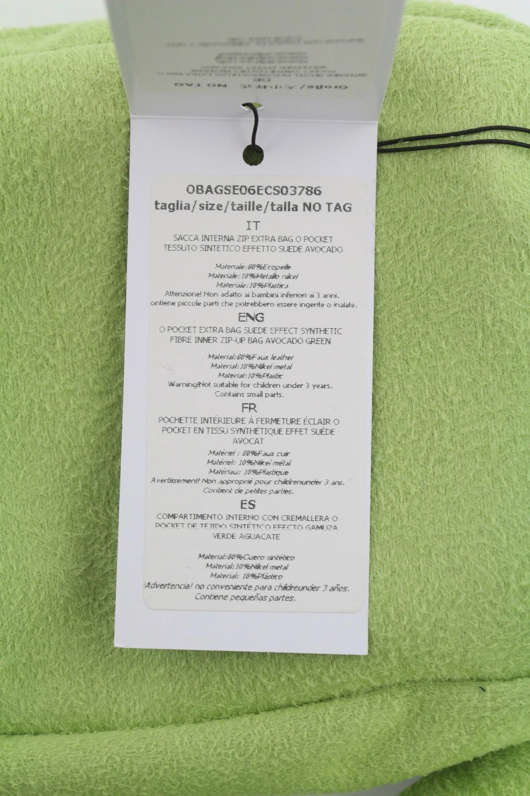 O Bag Extra Pocket Women Bag OS Green Faux Suede Silver Chain Crossbody - O Bag