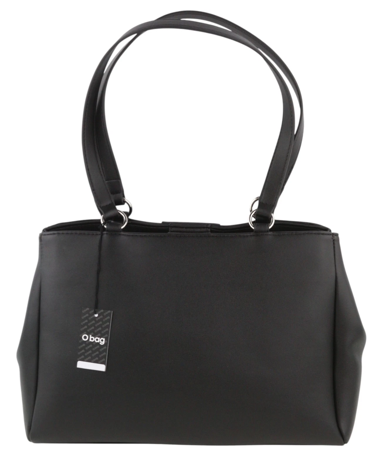 O Bag Vienna Women Bag OS Black Double Handles Clasp Lined Square - O Bag