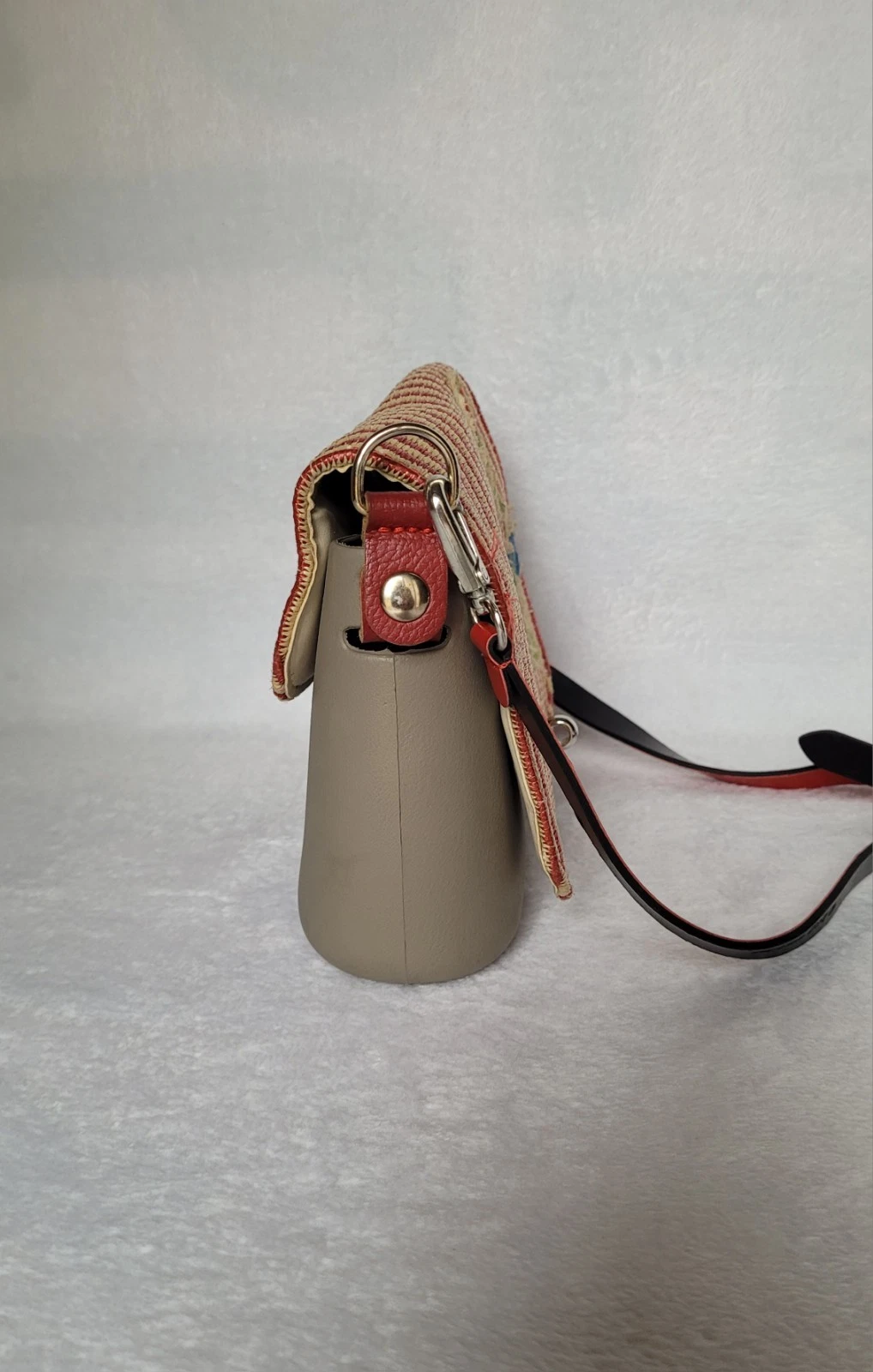 Two Bags O Bag Italy Eva Dark Gray/White/ Crossbody/Shoulder Bag - O Bag