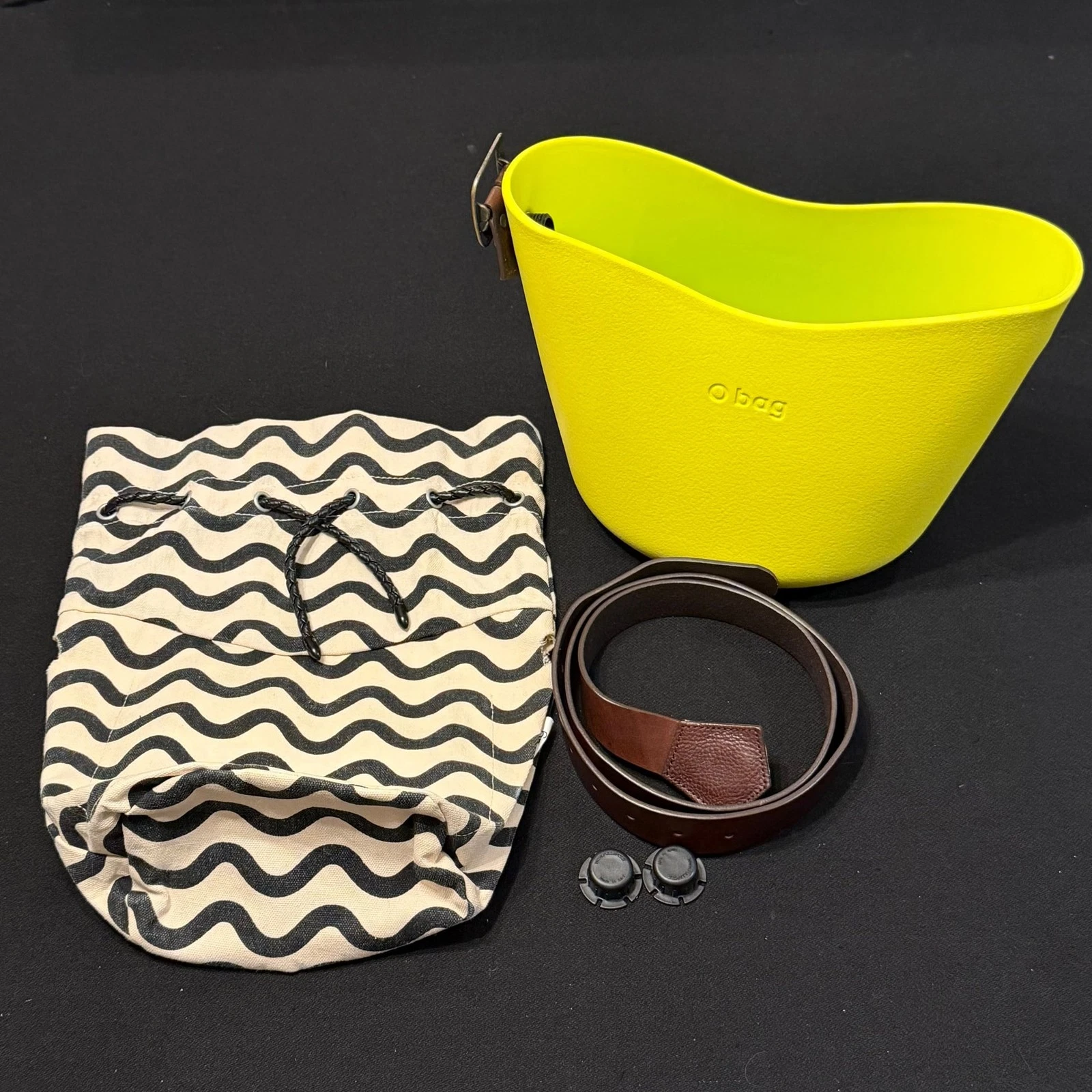 O Bag Made In Italy EVA Compound Basket Tote Crossbody Bag Yellow - O Bag