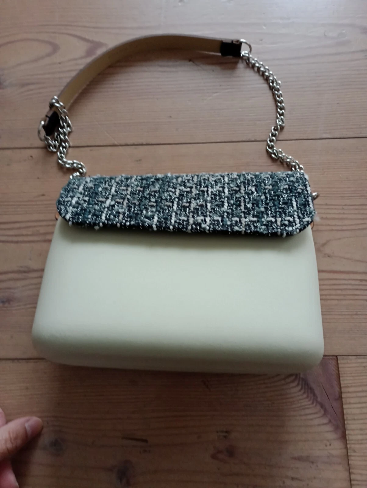 O-bag handbag, with tweed fabric. - O Bag