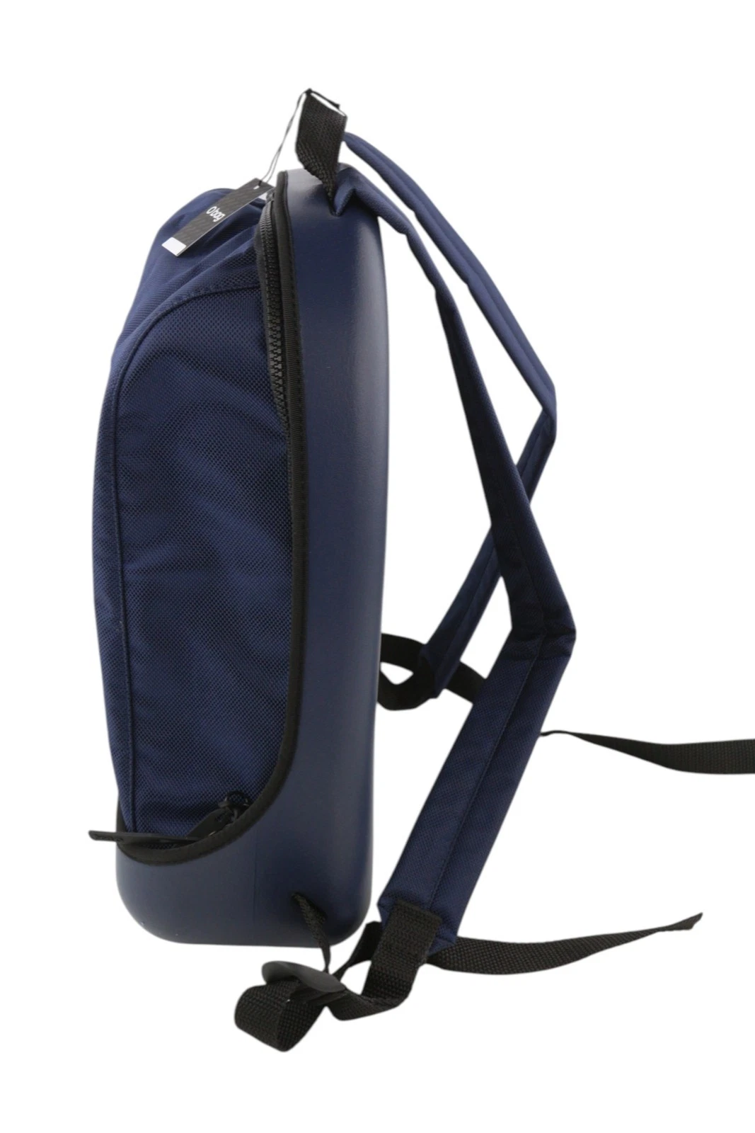 O Bag Women Bag OS Unisex Blue Round Backpack Front Zip Double Handle Logo - O Bag