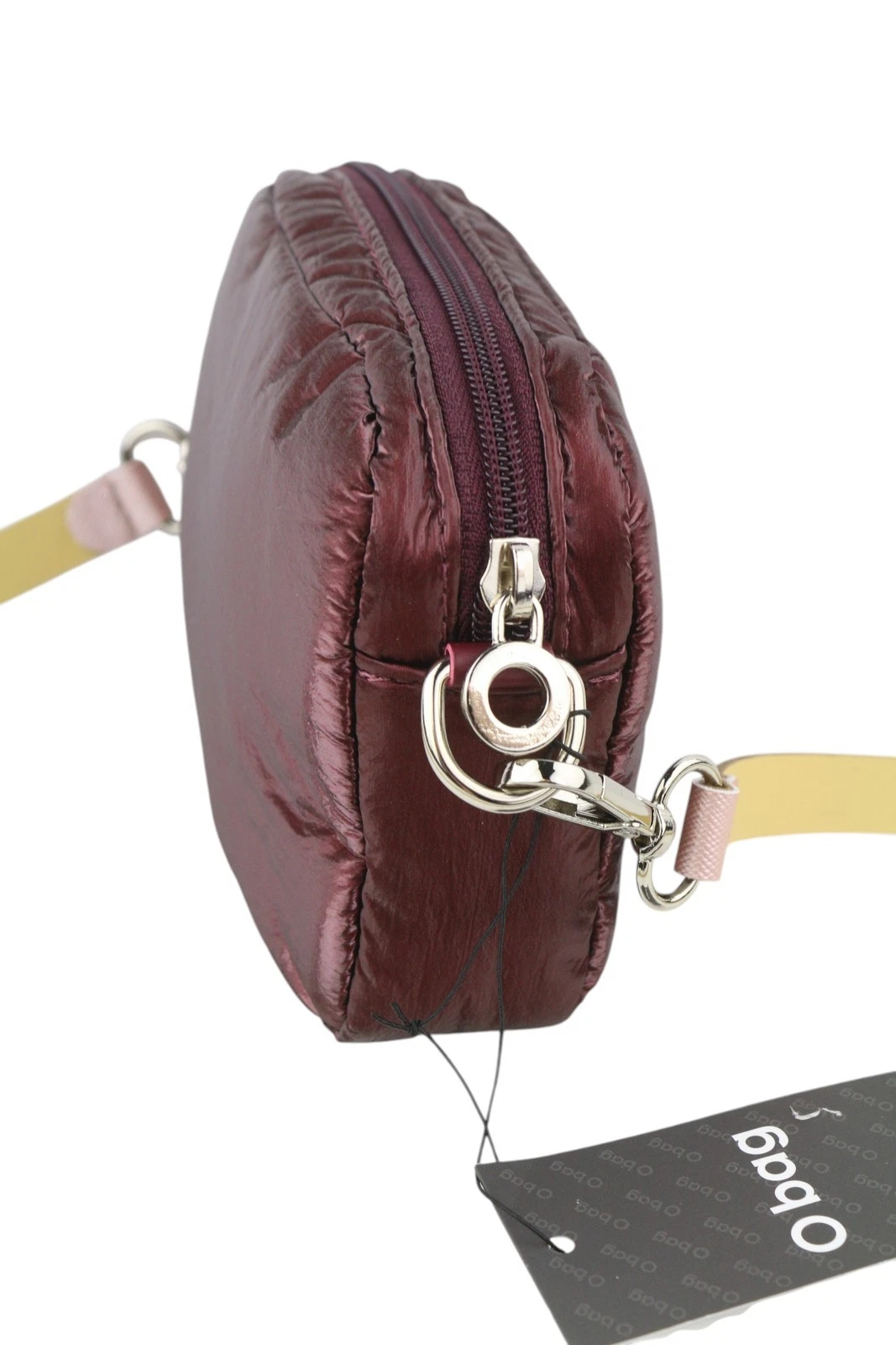 O Bag Extra Pocket Women Bag OS Burgundy Zip Closure Adjustable Crossbody Strap - O Bag