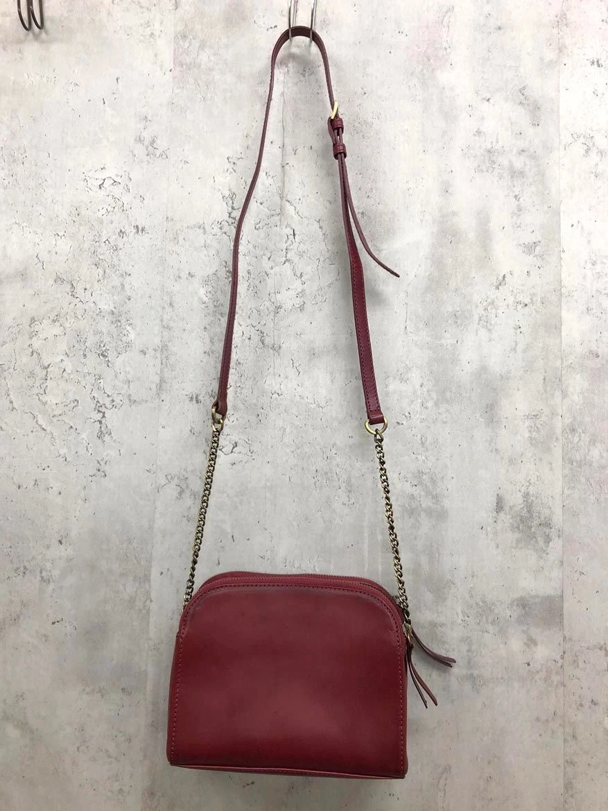 O My Bag Wine Red Leather Chain Shoulder Bag Used Ladies From Japan - O Bag