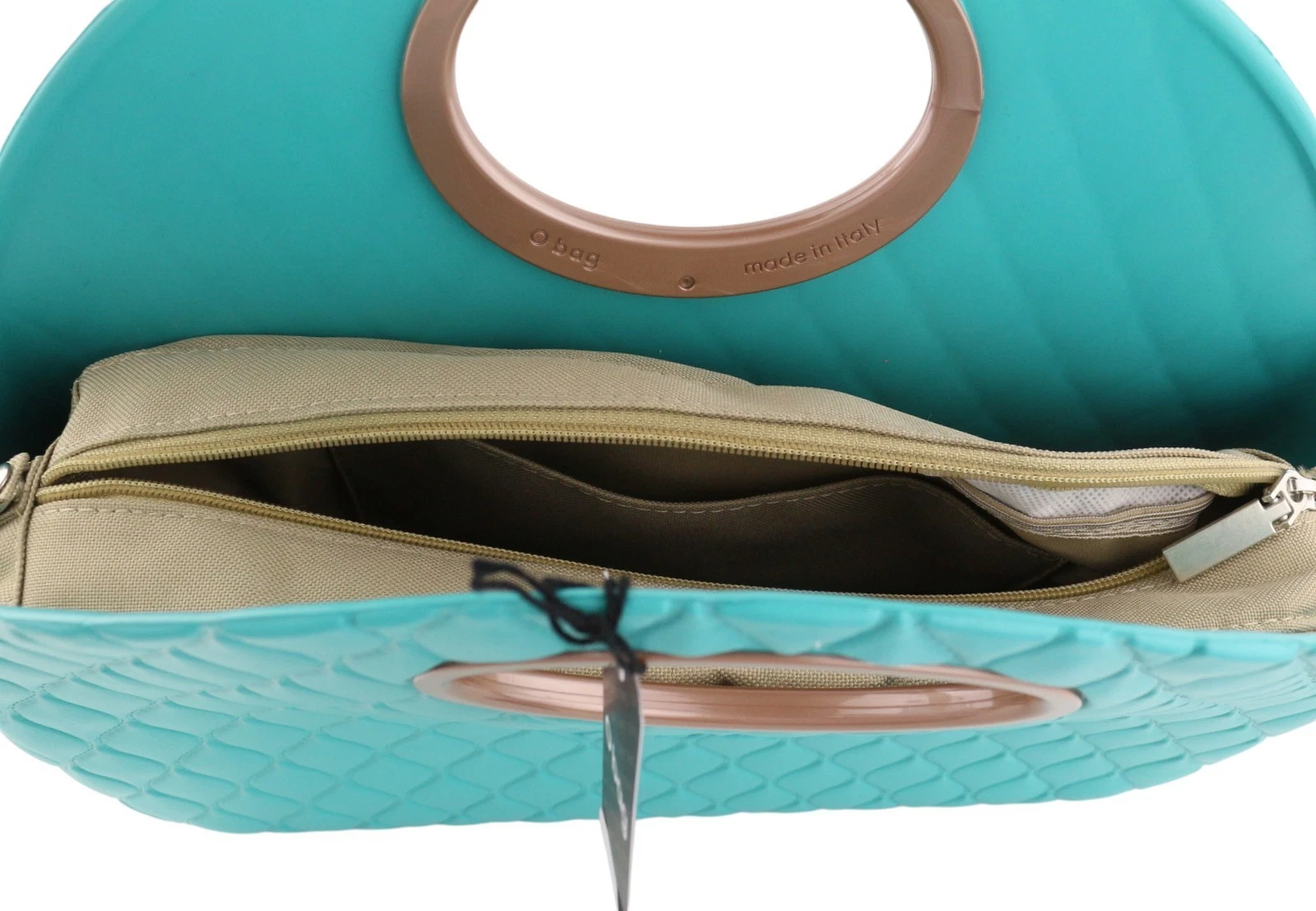 O Bag Moon Women's Bag OS Blue Mint Quilted Handle Inner Pocket - O Bag