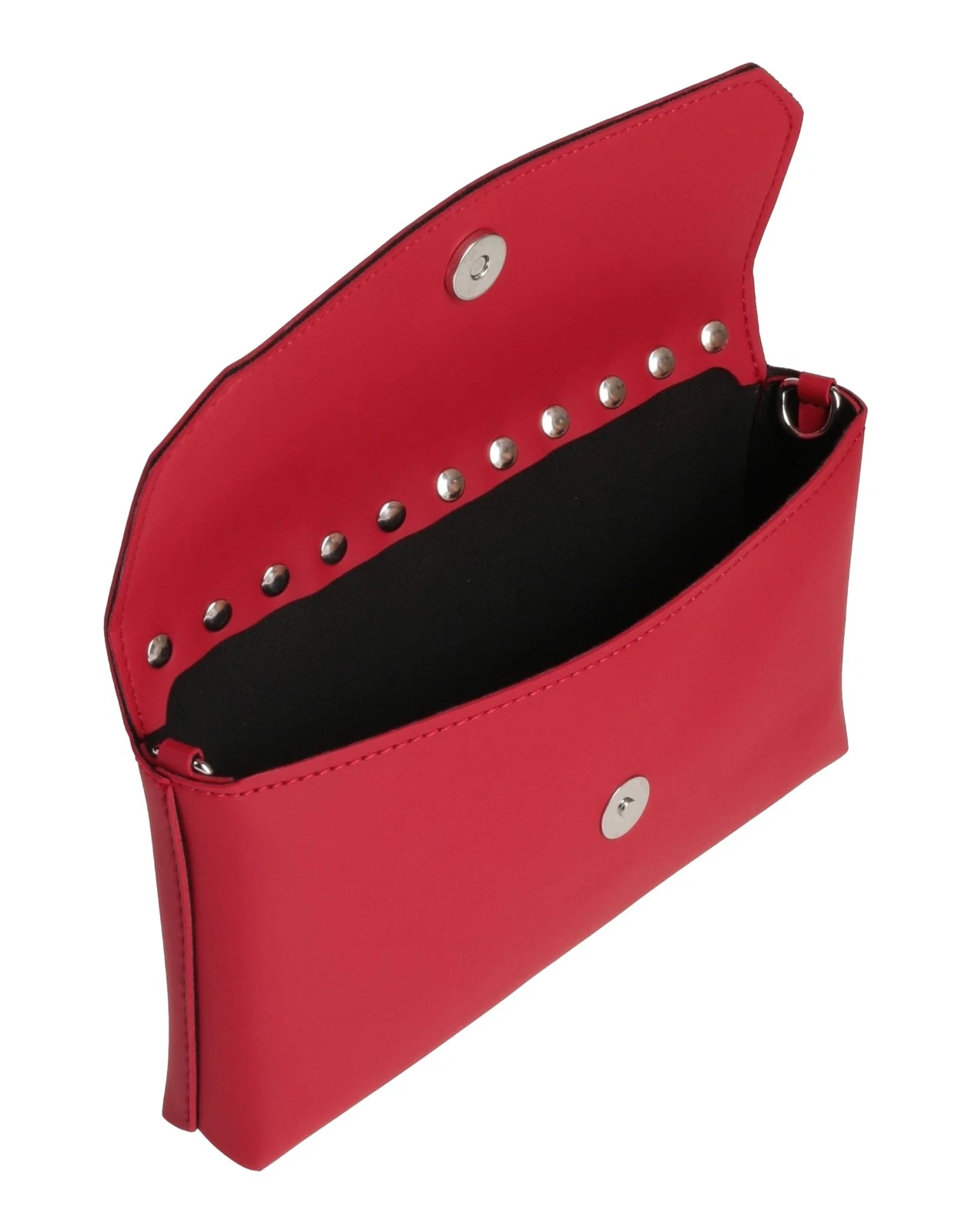 O BAG Rubberized PVC Clutch Bag Spiked Magnetic Flap Closure - O Bag