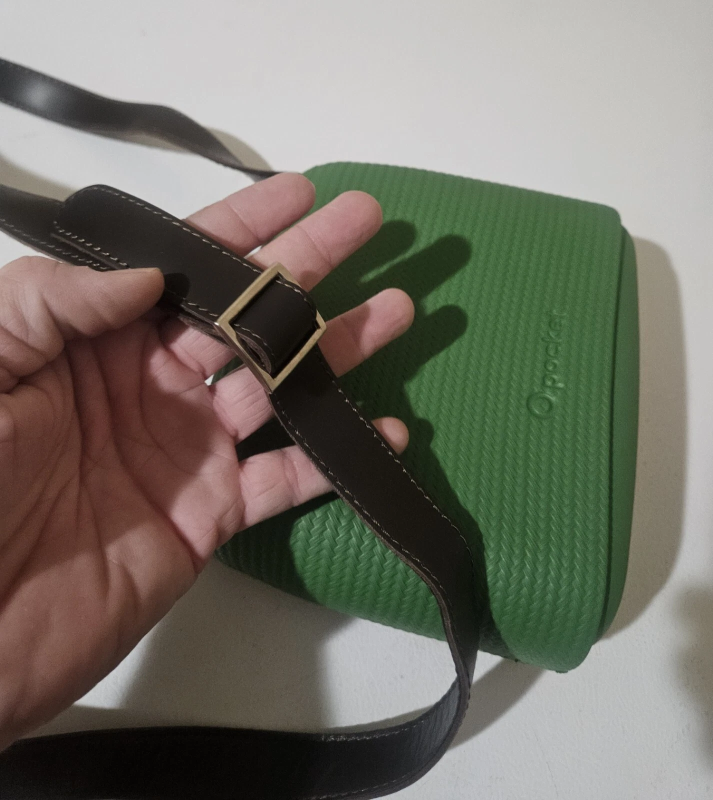 O Pocket Bag Italy Green Purse Cross Body O Bag Slide Rubber - O Bag