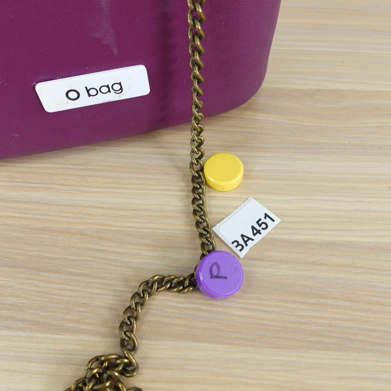 Plum Crossbody Purse Sling Gold Chain Small Italian Rubber Bag Clutch ITALY - O Bag