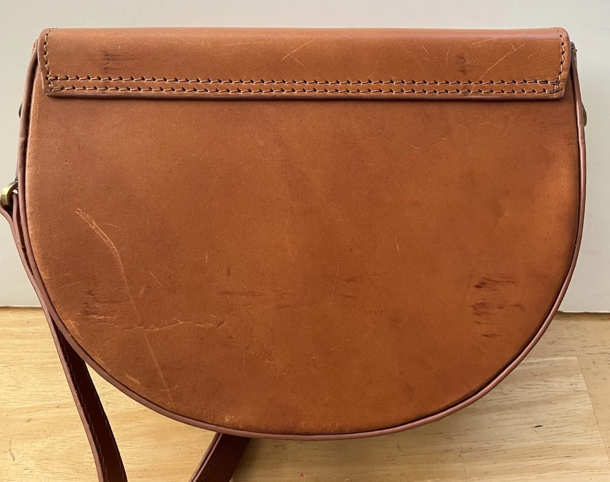 O My Bag Amsterdam AVA Cognac Leather Crossbody Saddle Bag Purse w/ 2 Straps EUC - O Bag