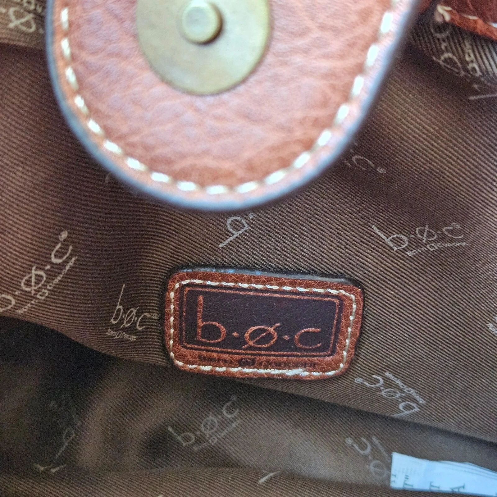 B.O.C. Crocket Power Tulip Brown Cream Tan Vegan Leather Purse Handbag - O Bag