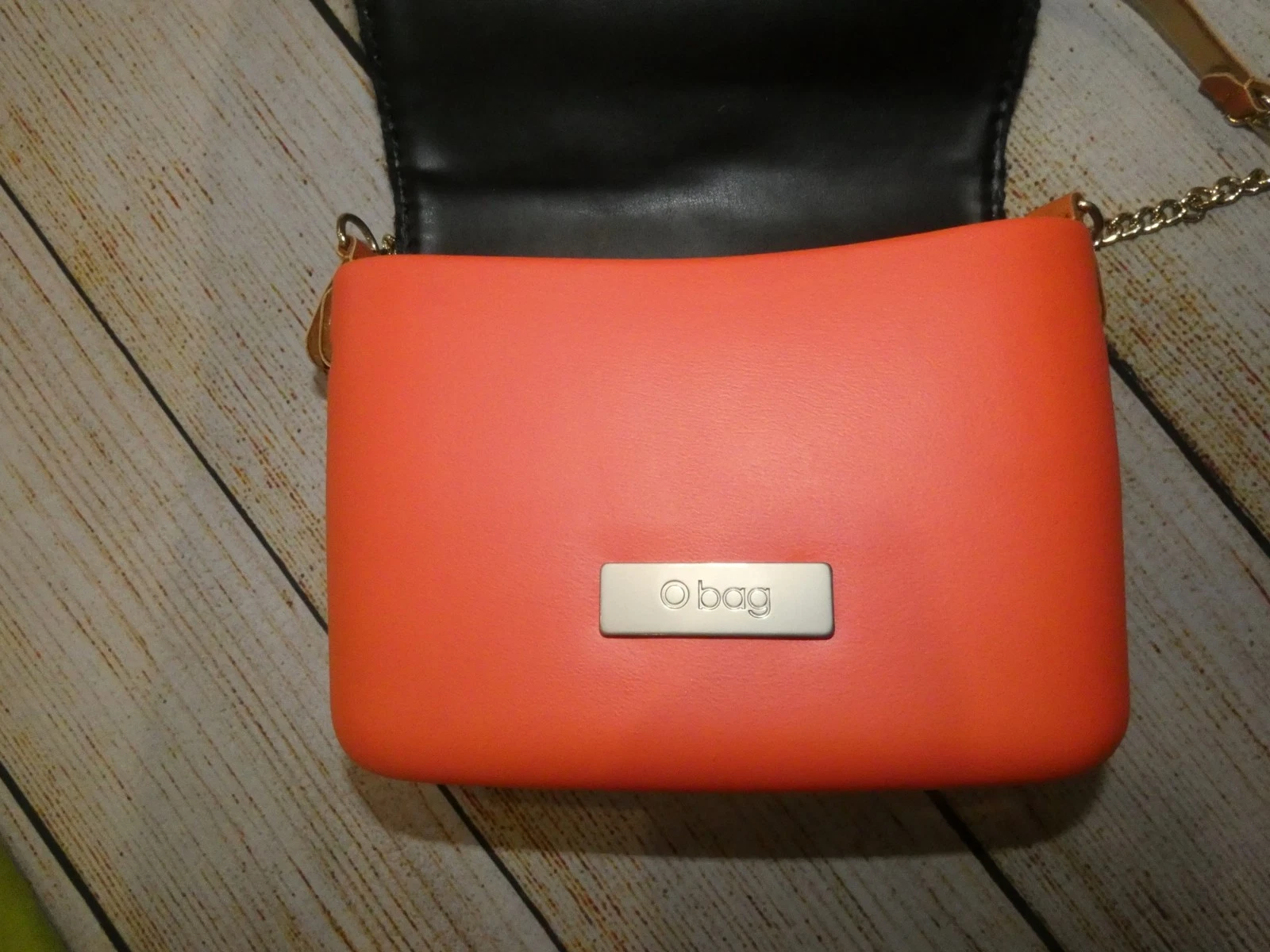 O Bag Italy Small Chain Link Mini Bag Coral Pink Blue Fabric Made in Italy - O Bag