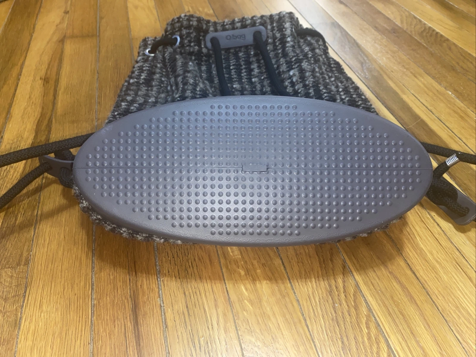 Rare O Bag Italy Sling Sack Backpack Bag Wool Tweed Rubber Bottom Anthropologie - O Bag