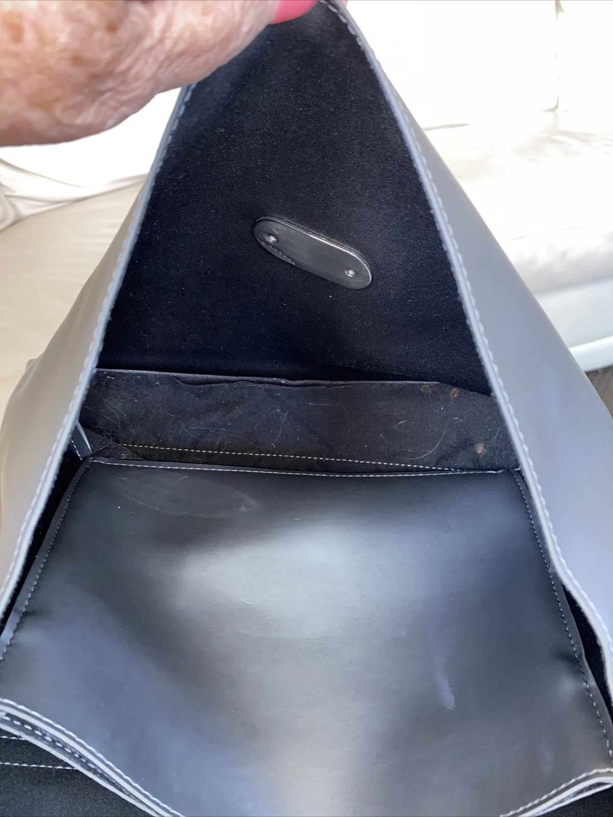 O Bag Shiny Grey Shoulder Bag. Minor Scuff Marks On Exterior - O Bag